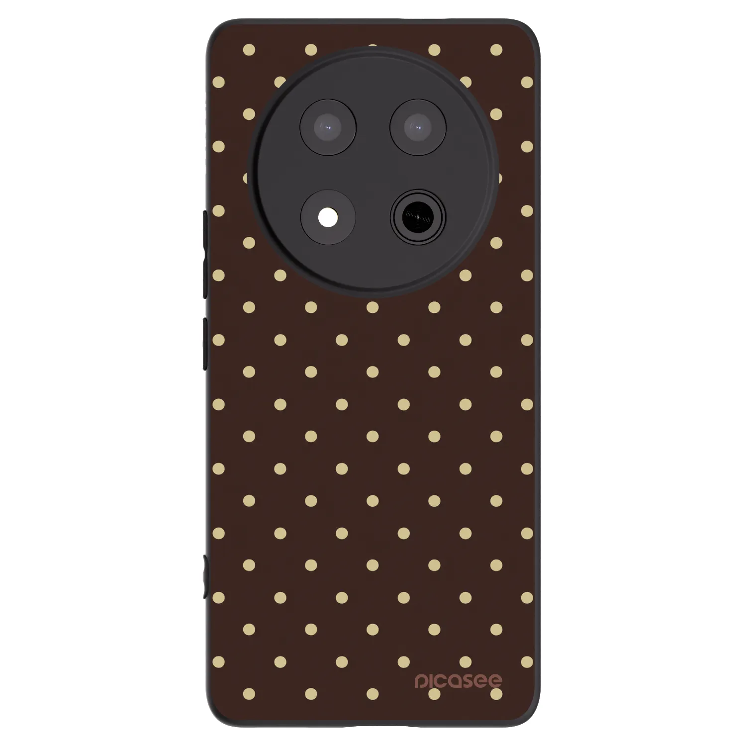 Picasee Μαύρη θήκη σιλικόνης για Honor Magic7 Lite 5G - Vanilla Dots & Chocolate