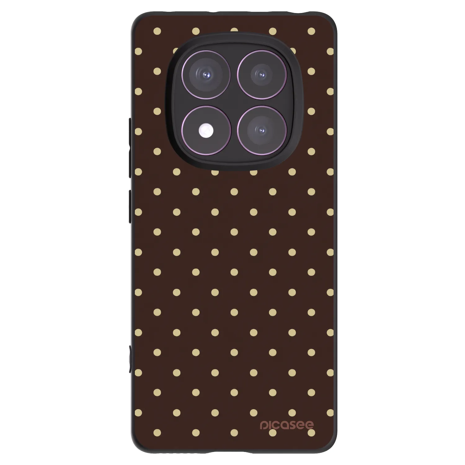 Picasee Μαύρη θήκη σιλικόνης για Xiaomi Redmi Note 14 Pro 4G - Vanilla Dots & Chocolate