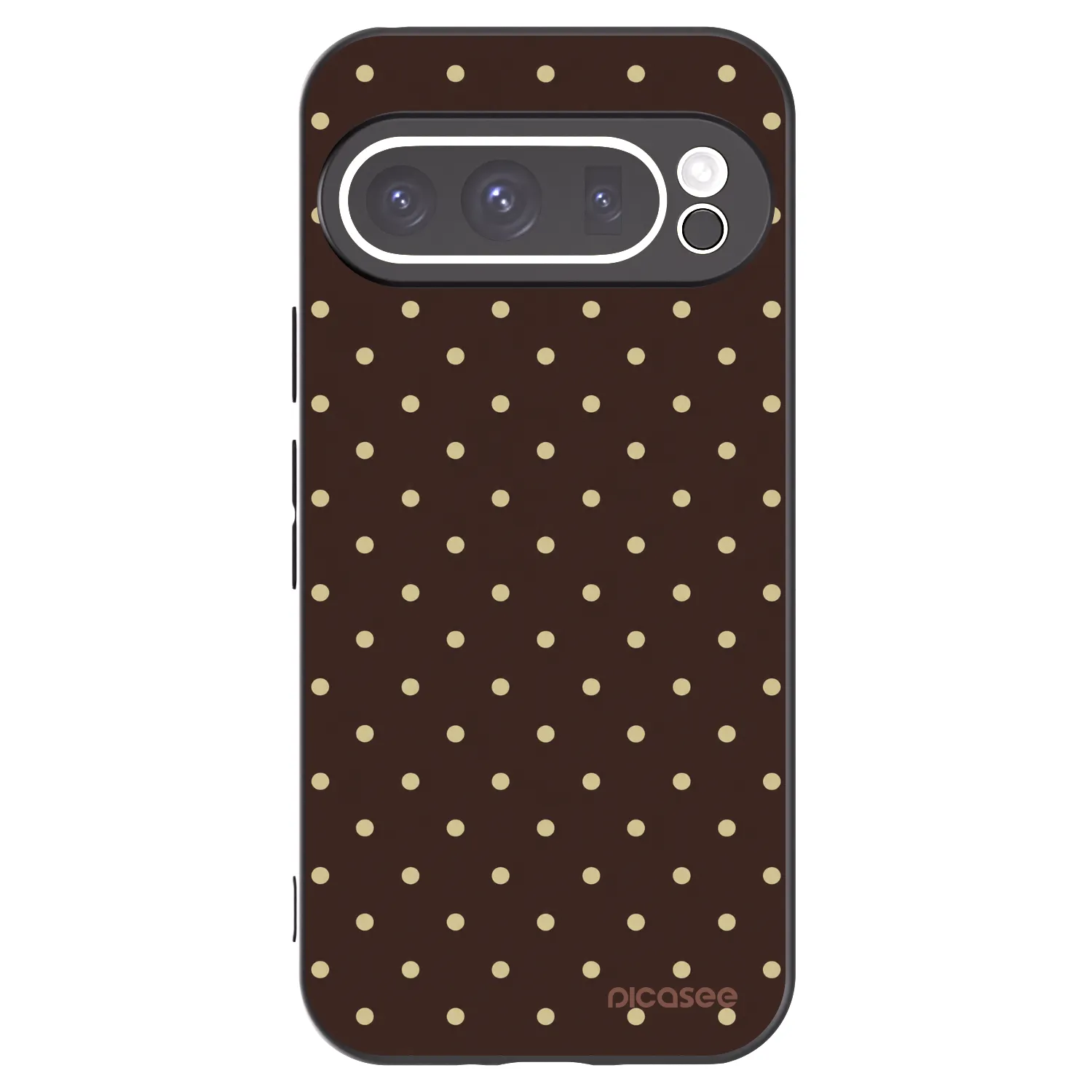 Picasee Μαύρη θήκη σιλικόνης για Google Pixel 9 Pro - Vanilla Dots & Chocolate