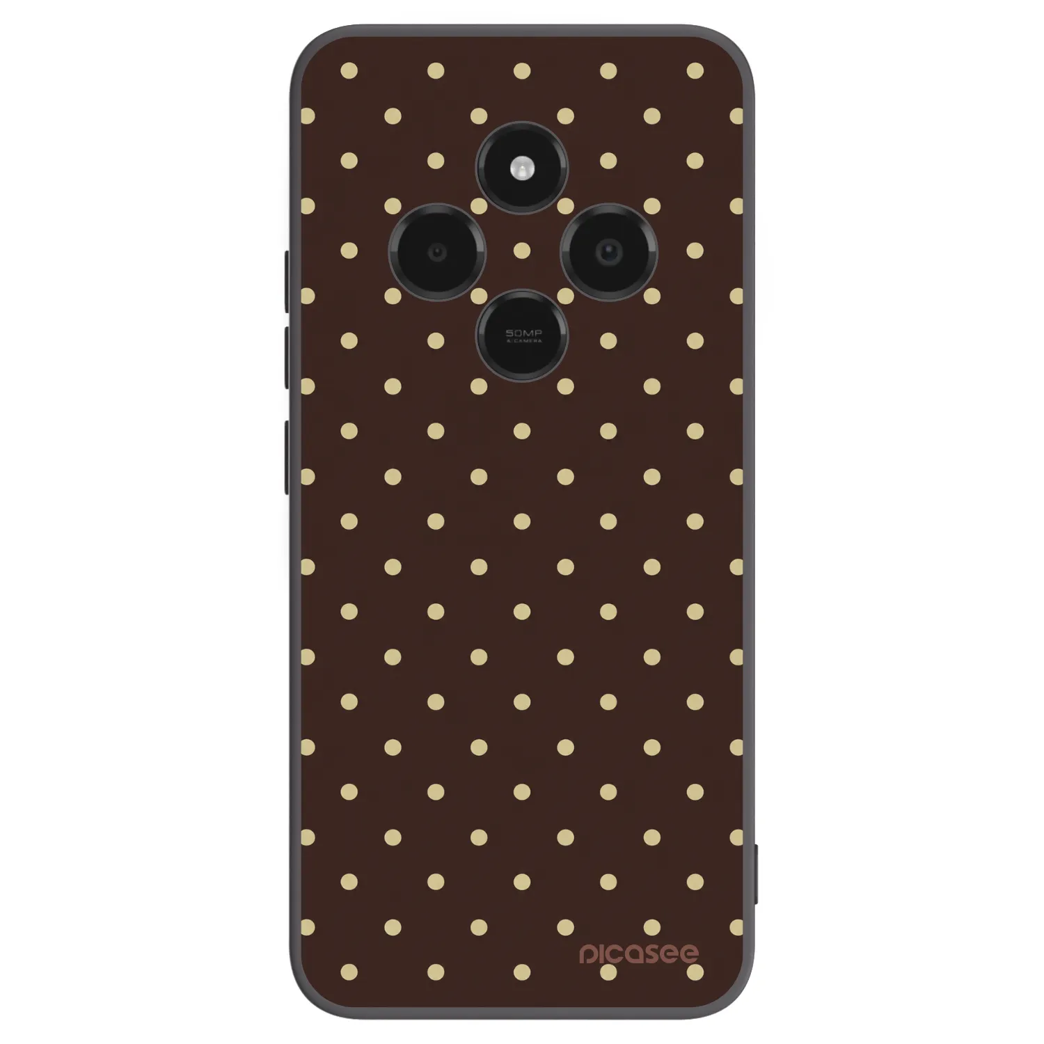 Picasee Μαύρη θήκη σιλικόνης για Xiaomi Poco C75 - Vanilla Dots & Chocolate