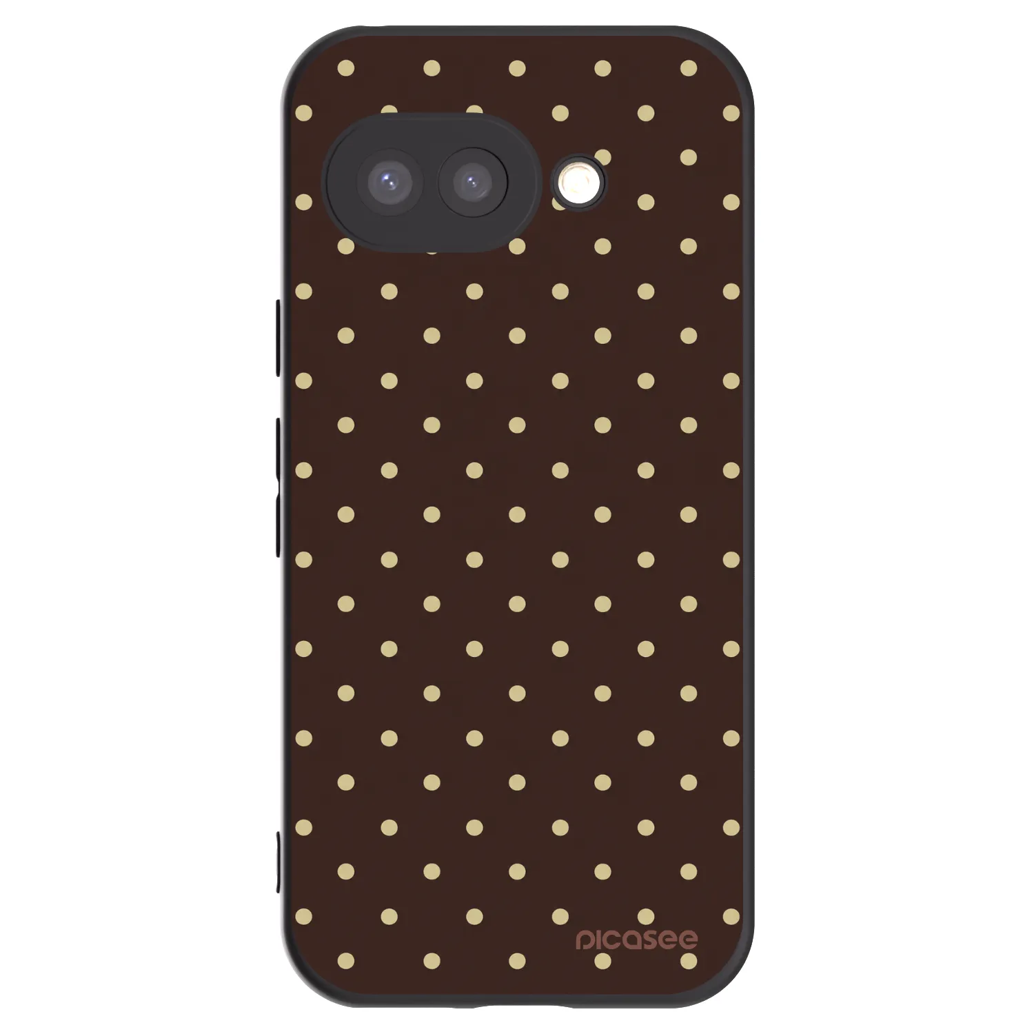 Picasee Μαύρη θήκη σιλικόνης για Google Pixel 9a - Vanilla Dots & Chocolate