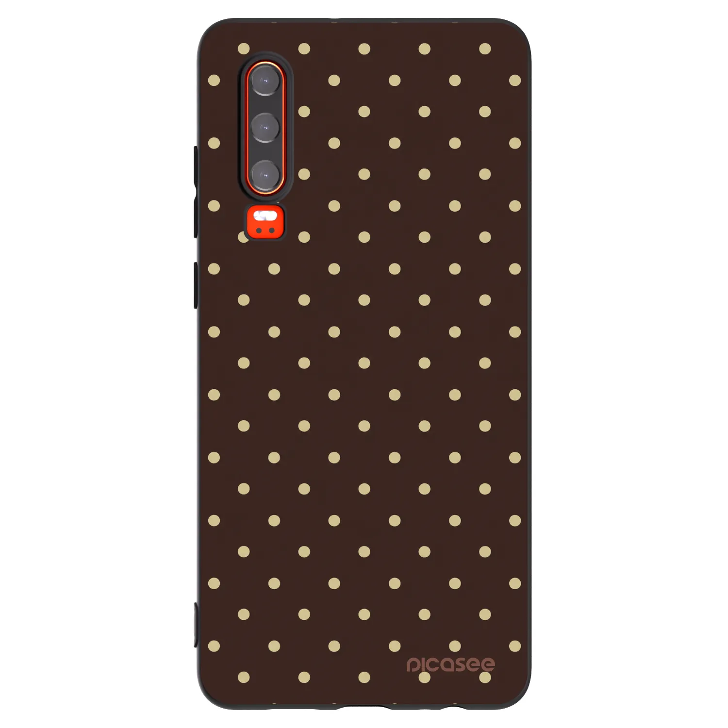 Picasee Μαύρη θήκη σιλικόνης για Huawei P30 - Vanilla Dots & Chocolate