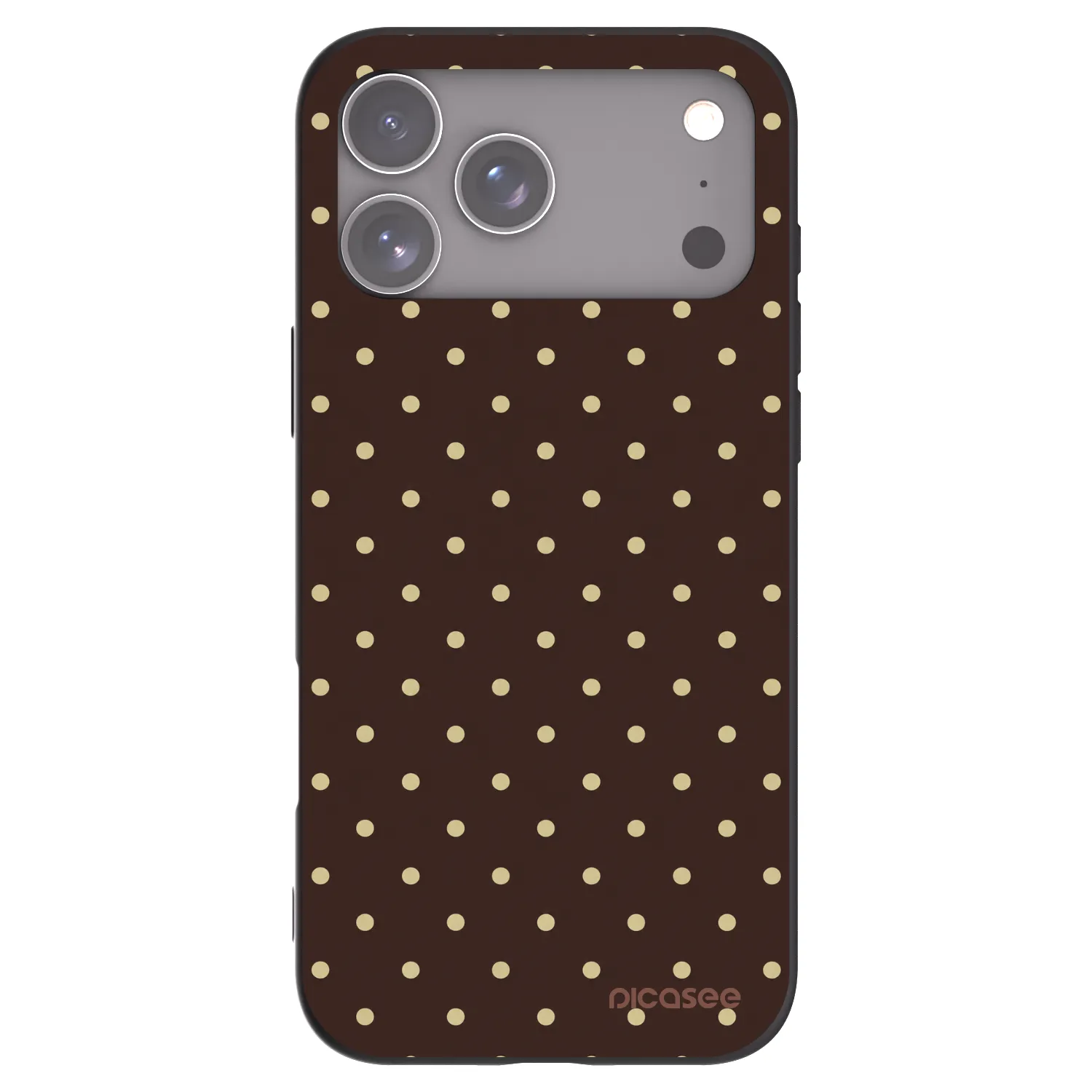 Picasee Μαύρη θήκη σιλικόνης για Apple iPhone 17 Pro Max - Vanilla Dots & Chocolate