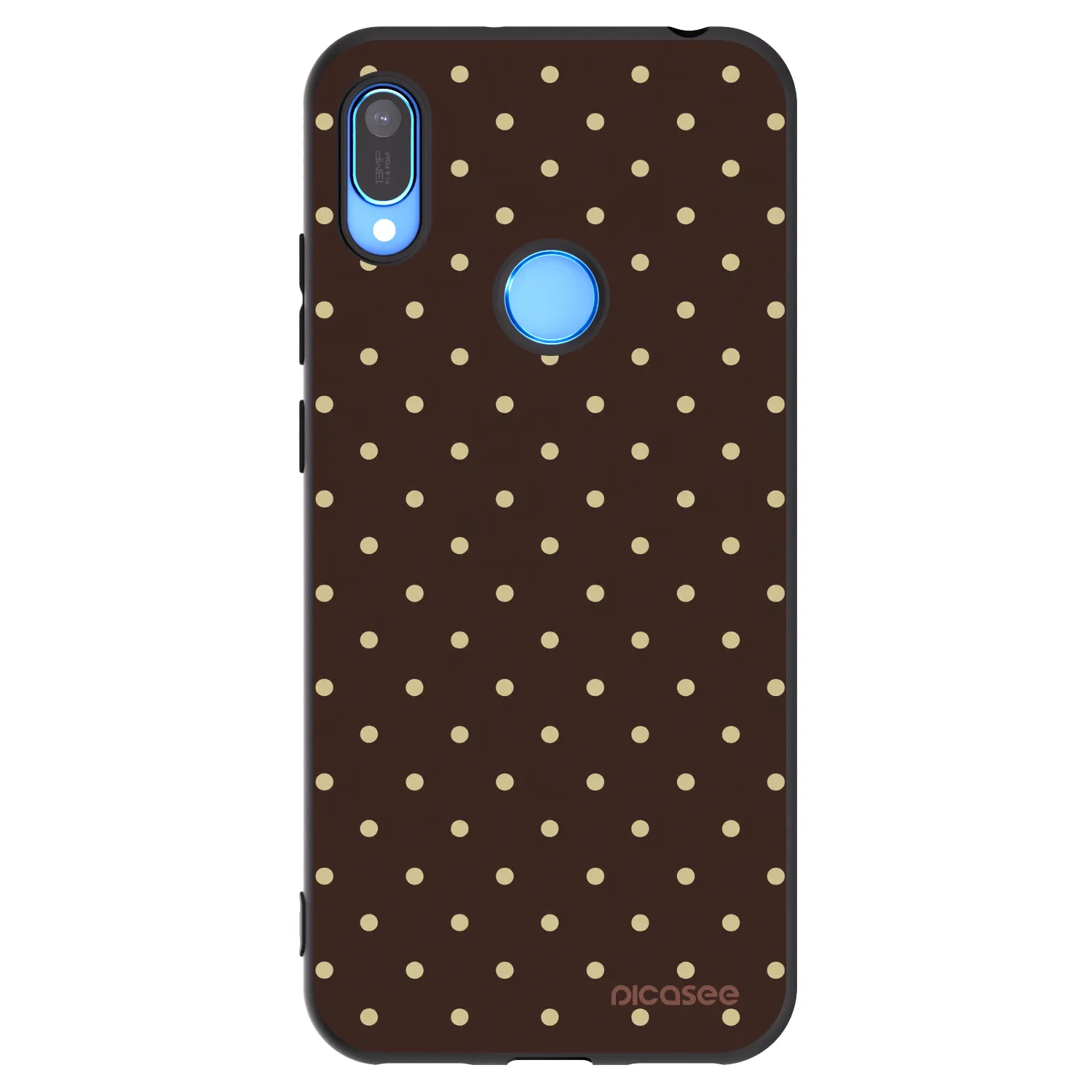 Picasee Μαύρη θήκη σιλικόνης για Huawei Y6 2019 - Vanilla Dots & Chocolate