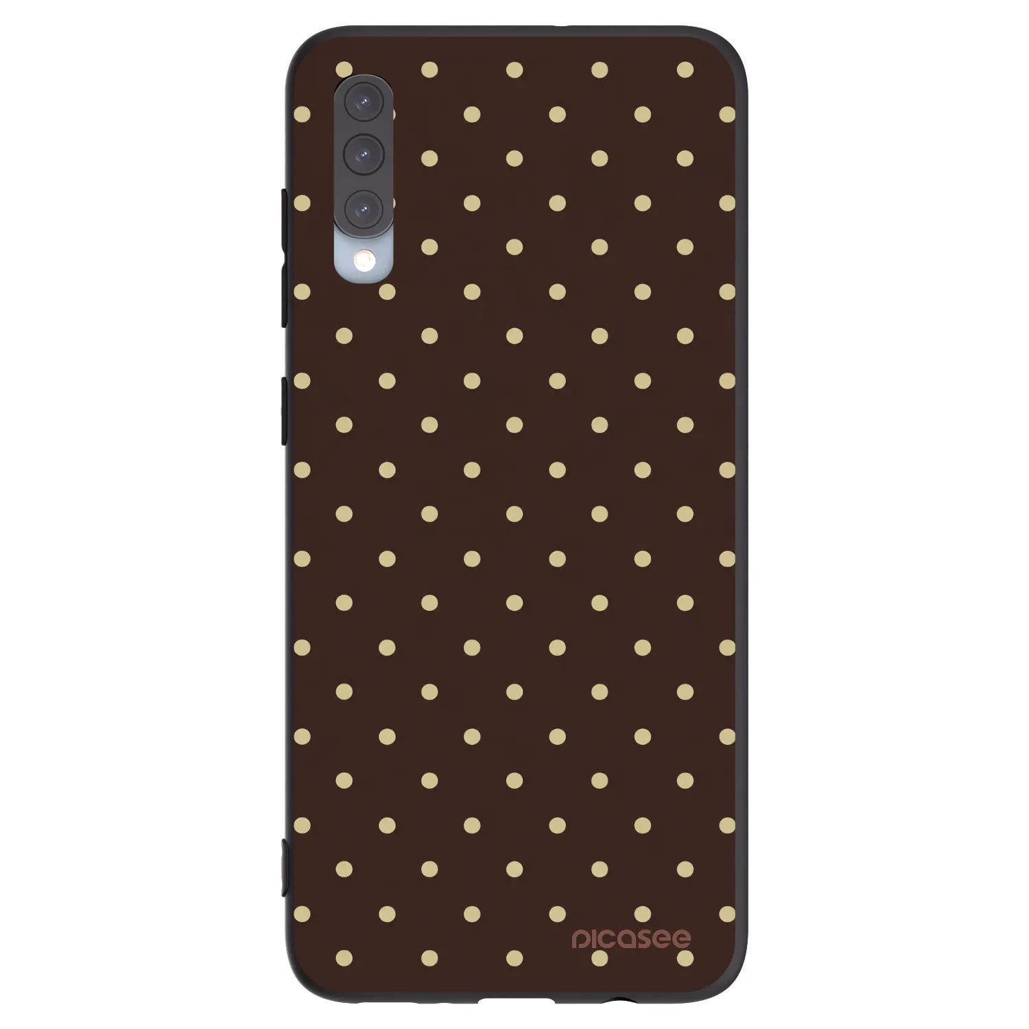 Picasee Μαύρη θήκη σιλικόνης για Samsung Galaxy A70 A705F - Vanilla Dots & Chocolate
