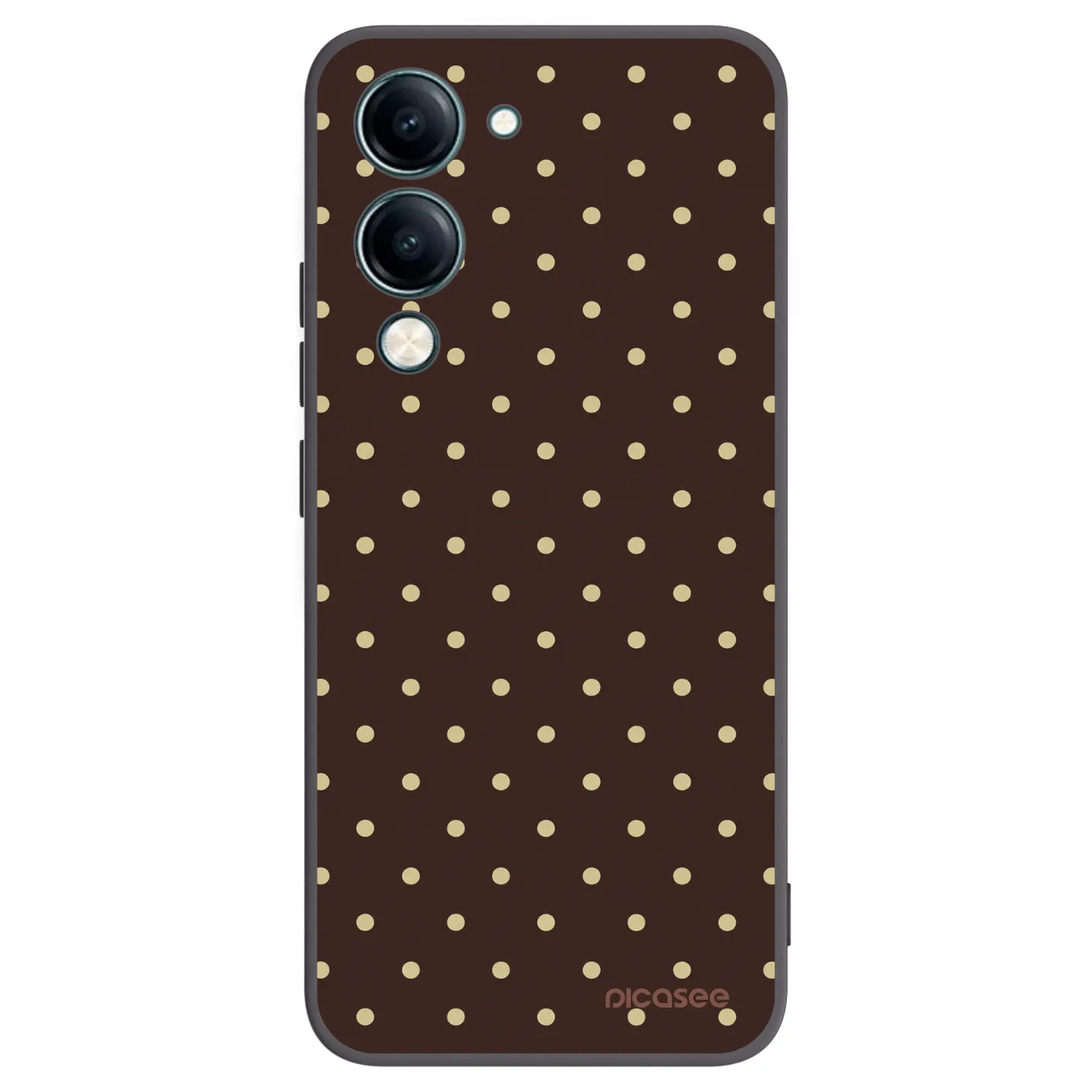 Picasee Μαύρη θήκη σιλικόνης για Vivo Y29s 5G - Vanilla Dots & Chocolate