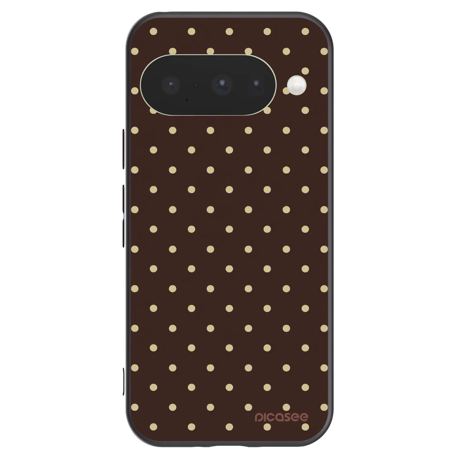Picasee Μαύρη θήκη σιλικόνης για Google Pixel 10 - Vanilla Dots & Chocolate