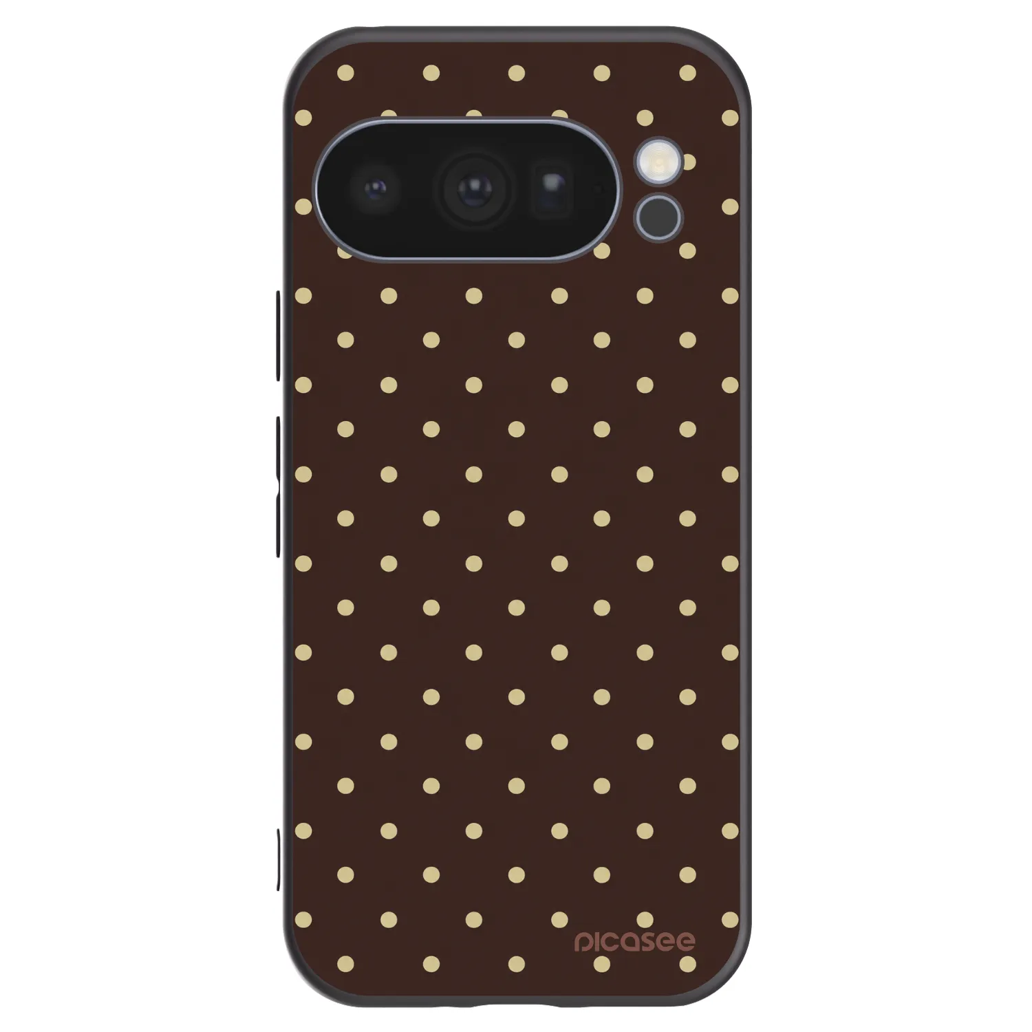 Picasee Μαύρη θήκη σιλικόνης για Google Pixel 10 Pro - Vanilla Dots & Chocolate