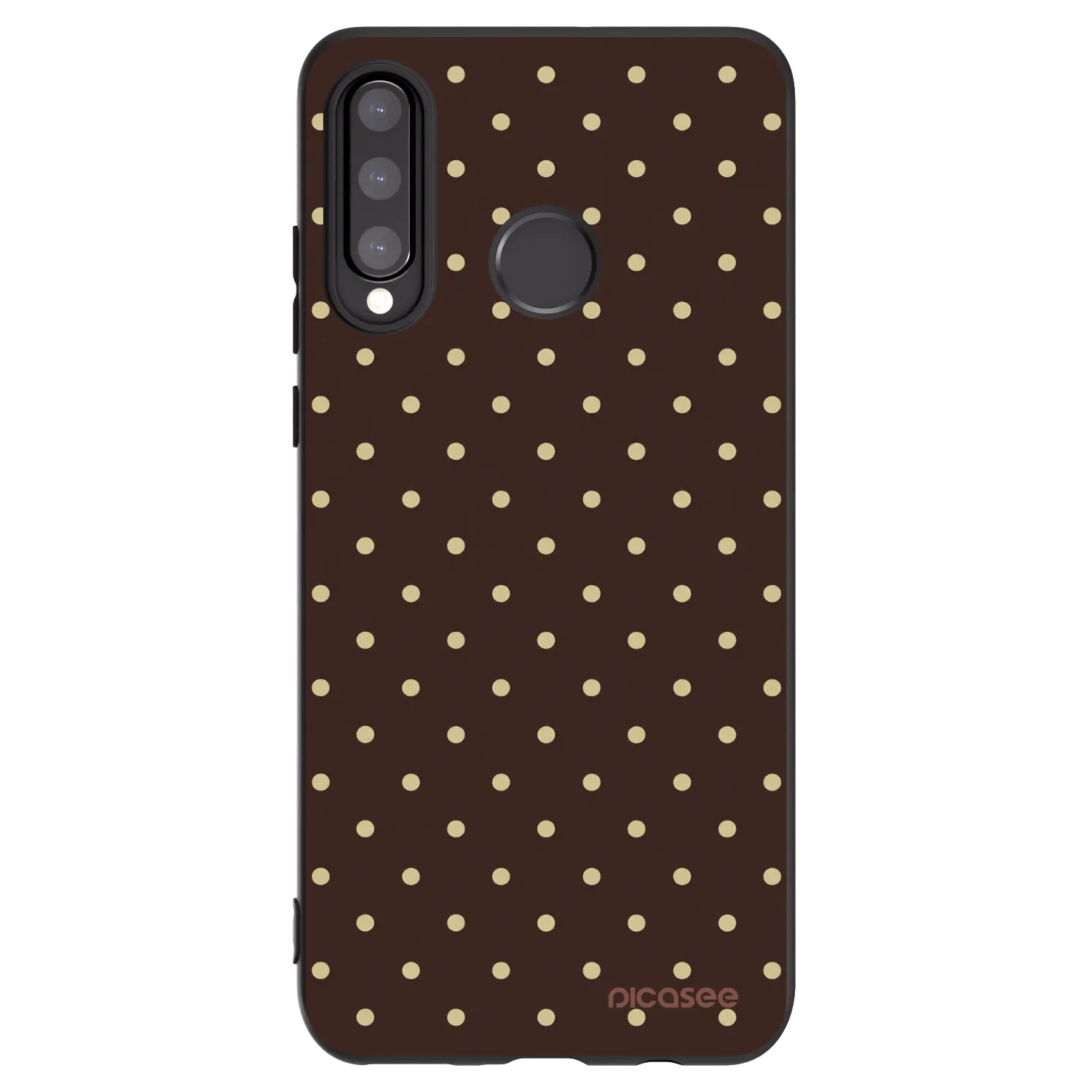 Picasee Μαύρη θήκη σιλικόνης για Huawei P30 Lite - Vanilla Dots & Chocolate