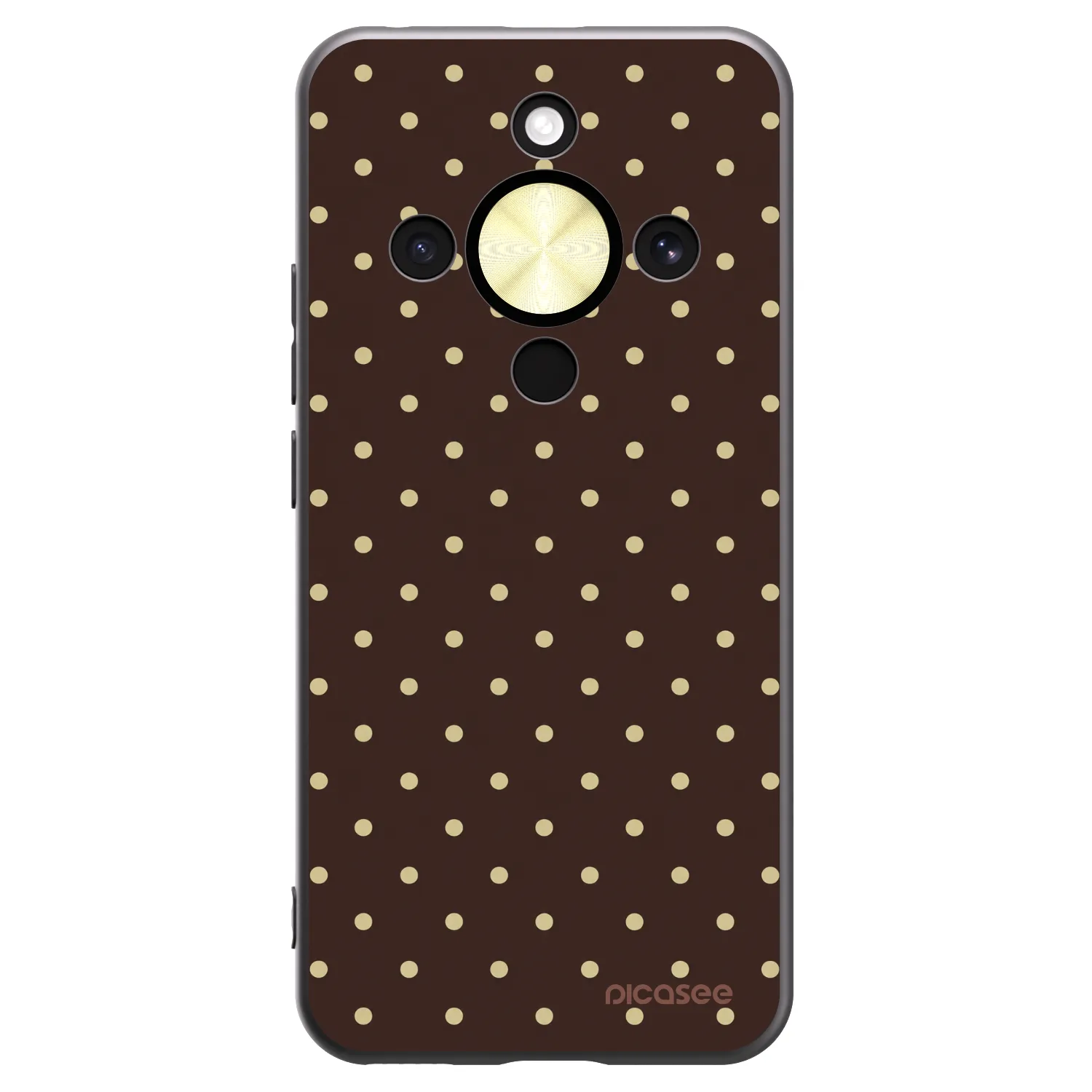 Picasee Μαύρη θήκη σιλικόνης για Honor Magic8 Lite 5G - Vanilla Dots & Chocolate