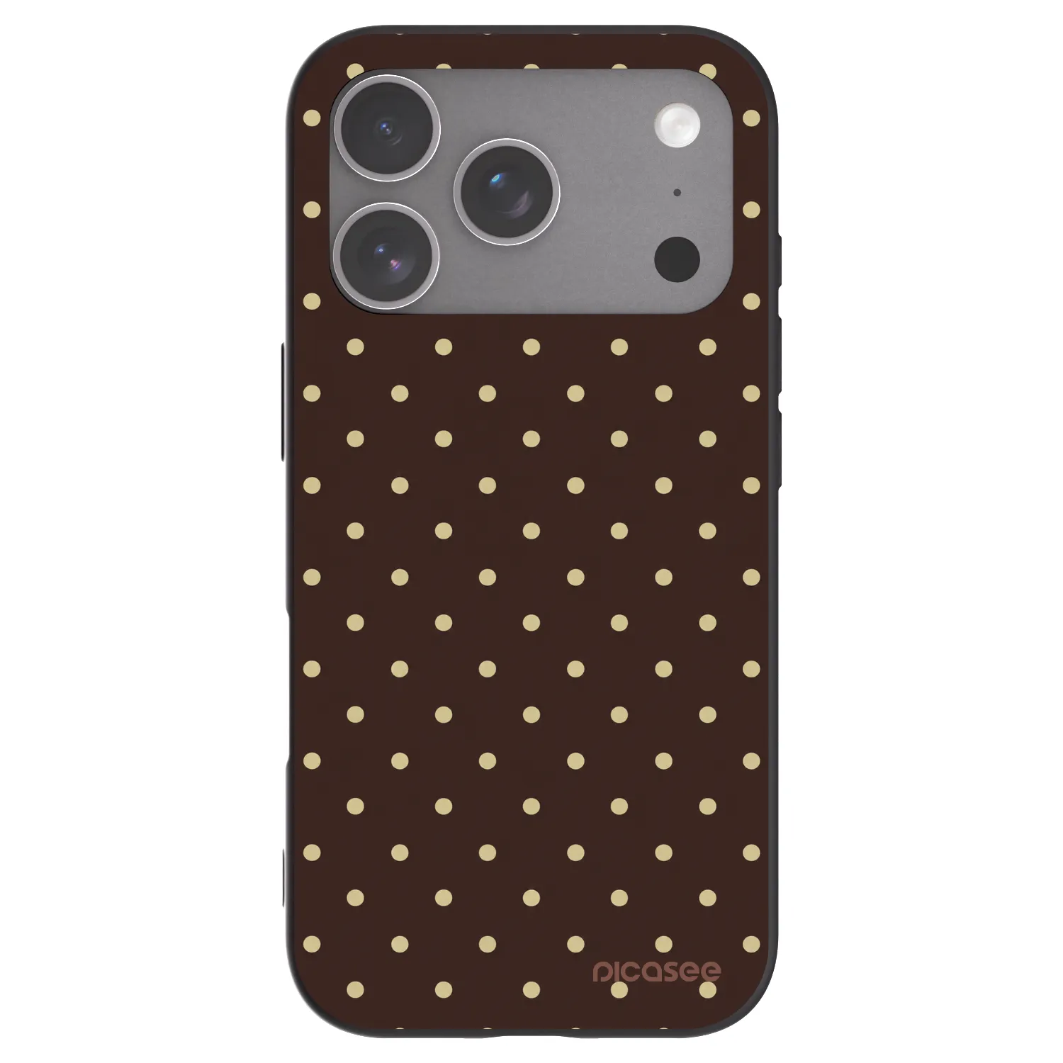 Picasee Μαύρη θήκη σιλικόνης για Apple iPhone 18 Pro - Vanilla Dots & Chocolate
