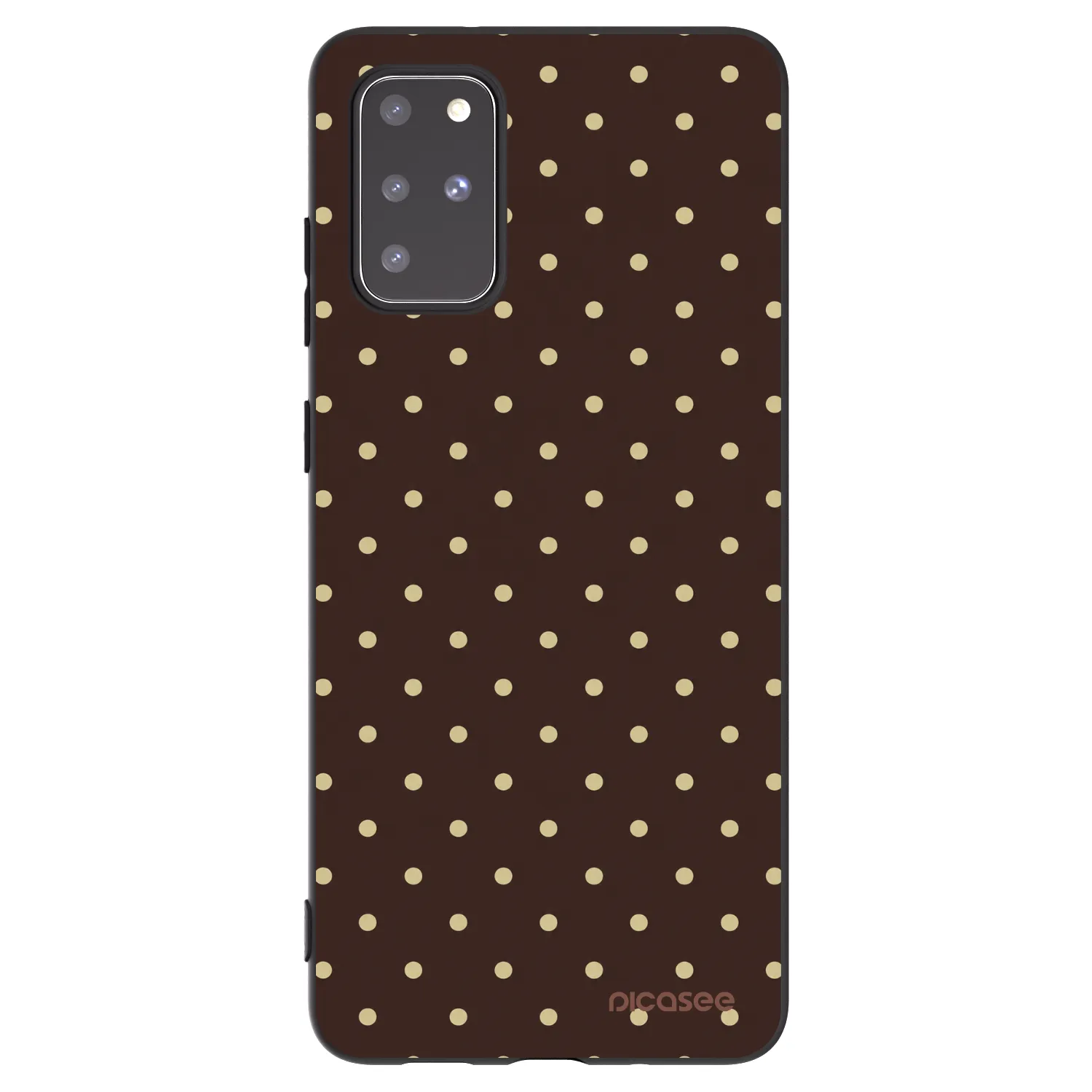 Picasee Μαύρη θήκη σιλικόνης για Samsung Galaxy S20+ G985F - Vanilla Dots & Chocolate