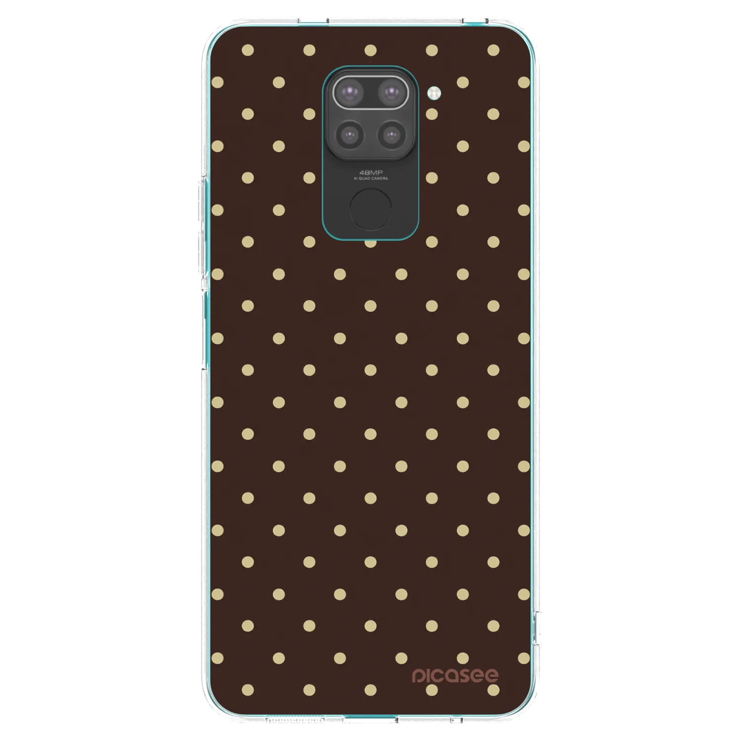 Picasee Μαύρη θήκη σιλικόνης για Xiaomi Redmi Note 9 - Vanilla Dots & Chocolate