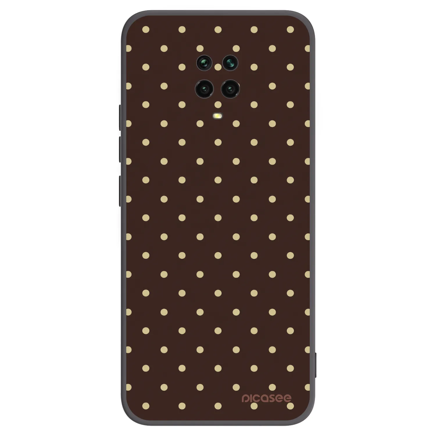Picasee Μαύρη θήκη σιλικόνης για Xiaomi Redmi Note 9S - Vanilla Dots & Chocolate