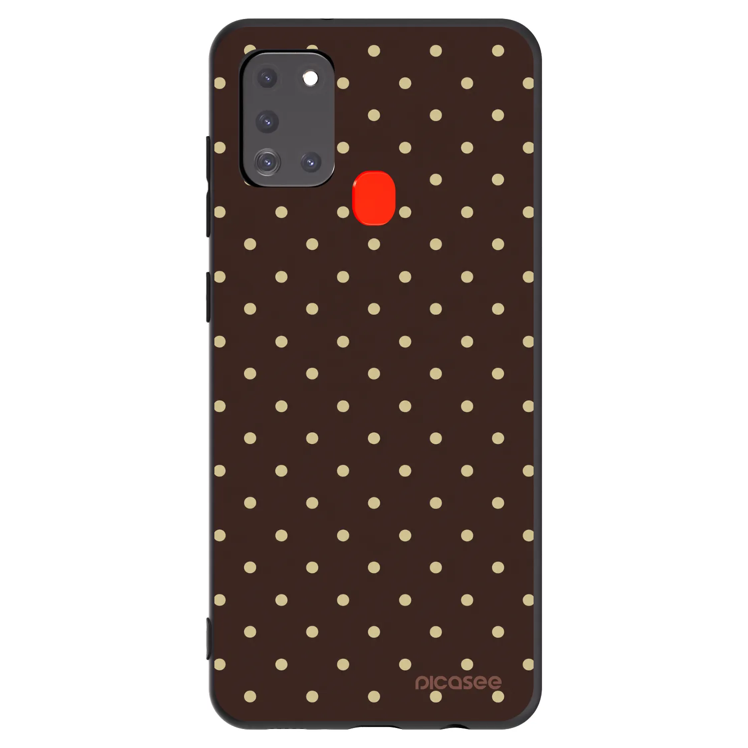 Picasee Μαύρη θήκη σιλικόνης για Samsung Galaxy A21s - Vanilla Dots & Chocolate