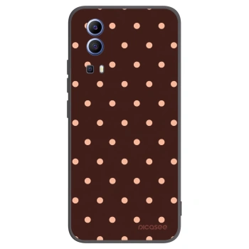Picasee Μαύρη θήκη σιλικόνης για Vivo Y52 5G - Peach Dots & Chocolate