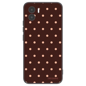Picasee Μαύρη θήκη σιλικόνης για Xiaomi Redmi A1 - Peach Dots & Chocolate