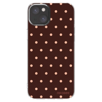Picasee διαφανής θήκη σιλικόνης Apple iPhone 15 Plus - Peach Dots & Chocolate