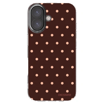 Picasee διαφανής θήκη σιλικόνης Apple iPhone 16 - Peach Dots & Chocolate
