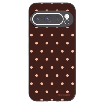 Picasee Μαύρη θήκη σιλικόνης για Google Pixel 9 Pro - Peach Dots & Chocolate