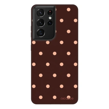 Θήκη για Samsung Galaxy S21 Ultra 5G G998B - Peach Dots & Chocolate