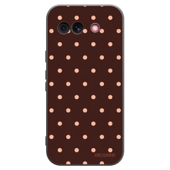 Picasee Μαύρη θήκη σιλικόνης για Google Pixel 10a - Peach Dots & Chocolate
