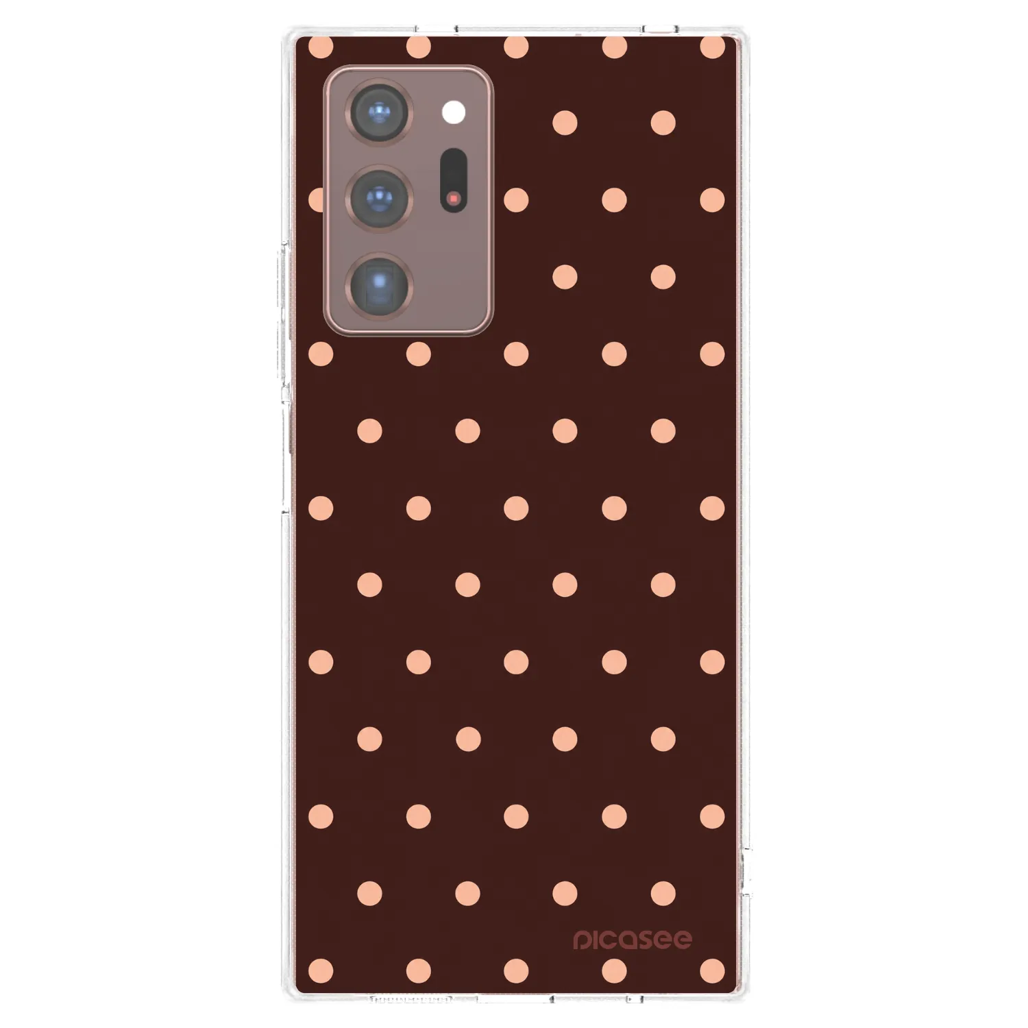 Picasee διαφανής θήκη σιλικόνης Samsung Galaxy Note 20 Ultra - Peach Dots & Chocolate