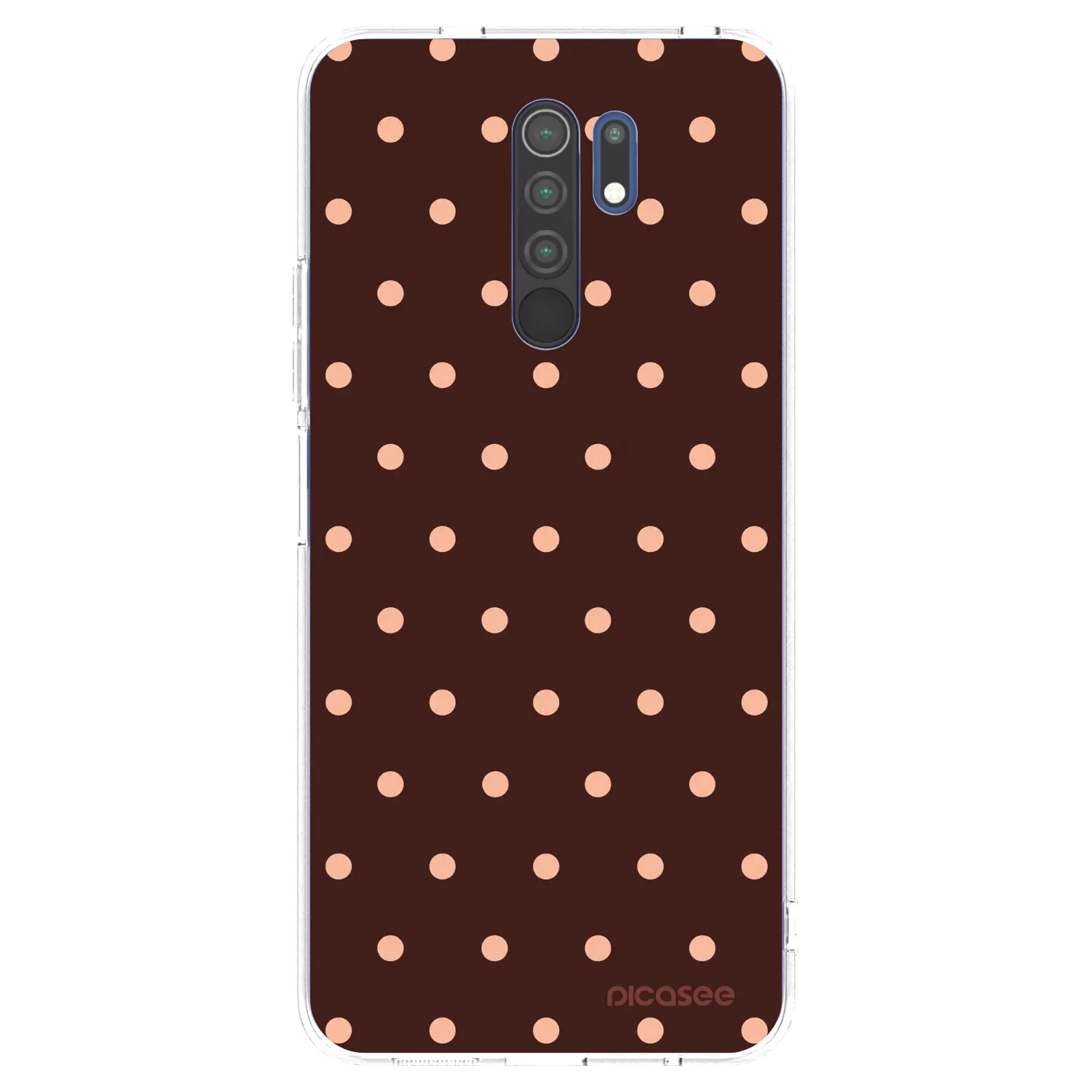 Picasee διαφανής θήκη σιλικόνης Xiaomi Redmi 9 - Peach Dots & Chocolate