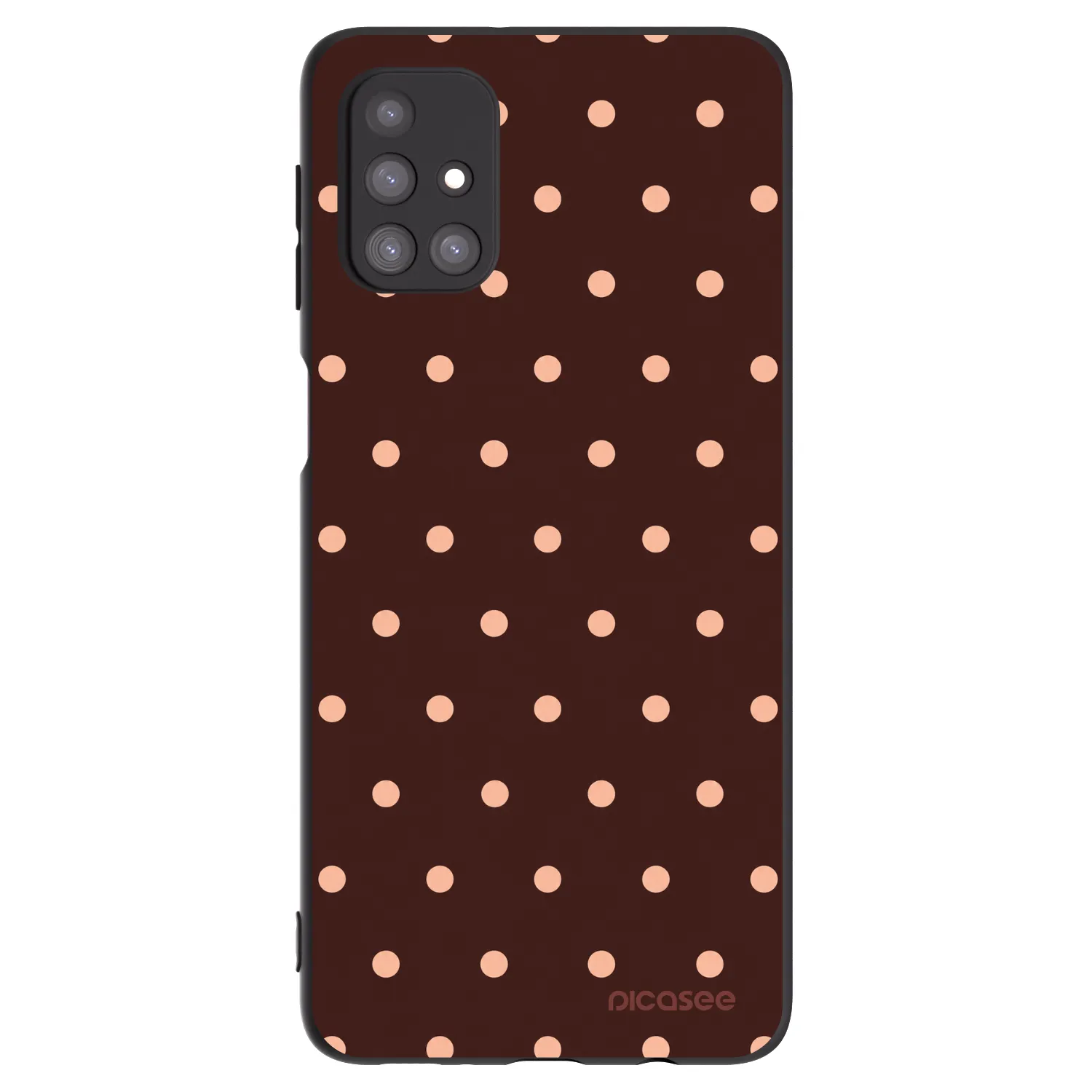 Picasee Μαύρη θήκη σιλικόνης για Samsung Galaxy M31s - Peach Dots & Chocolate