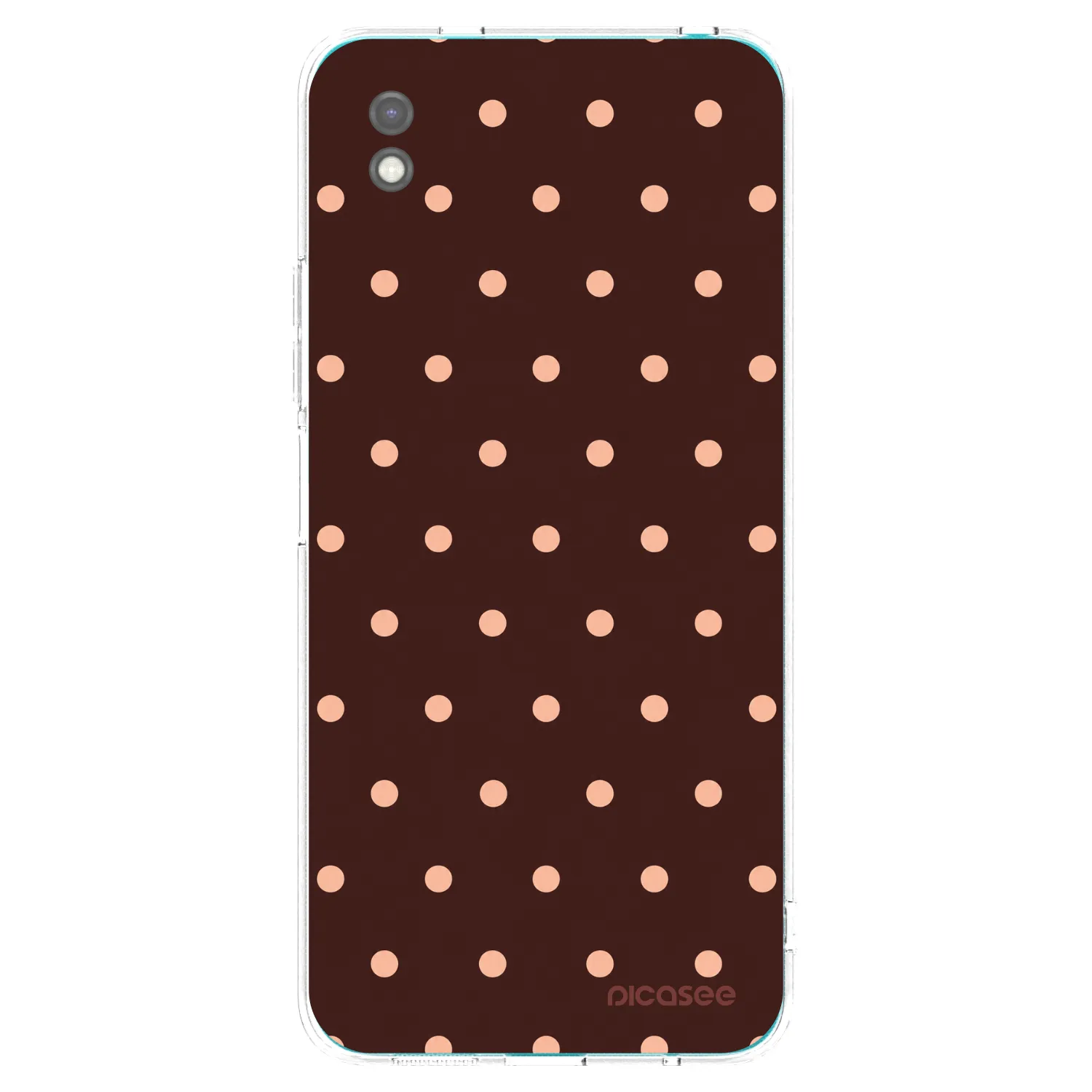Picasee Μαύρη θήκη σιλικόνης για Xiaomi Redmi 9A - Peach Dots & Chocolate
