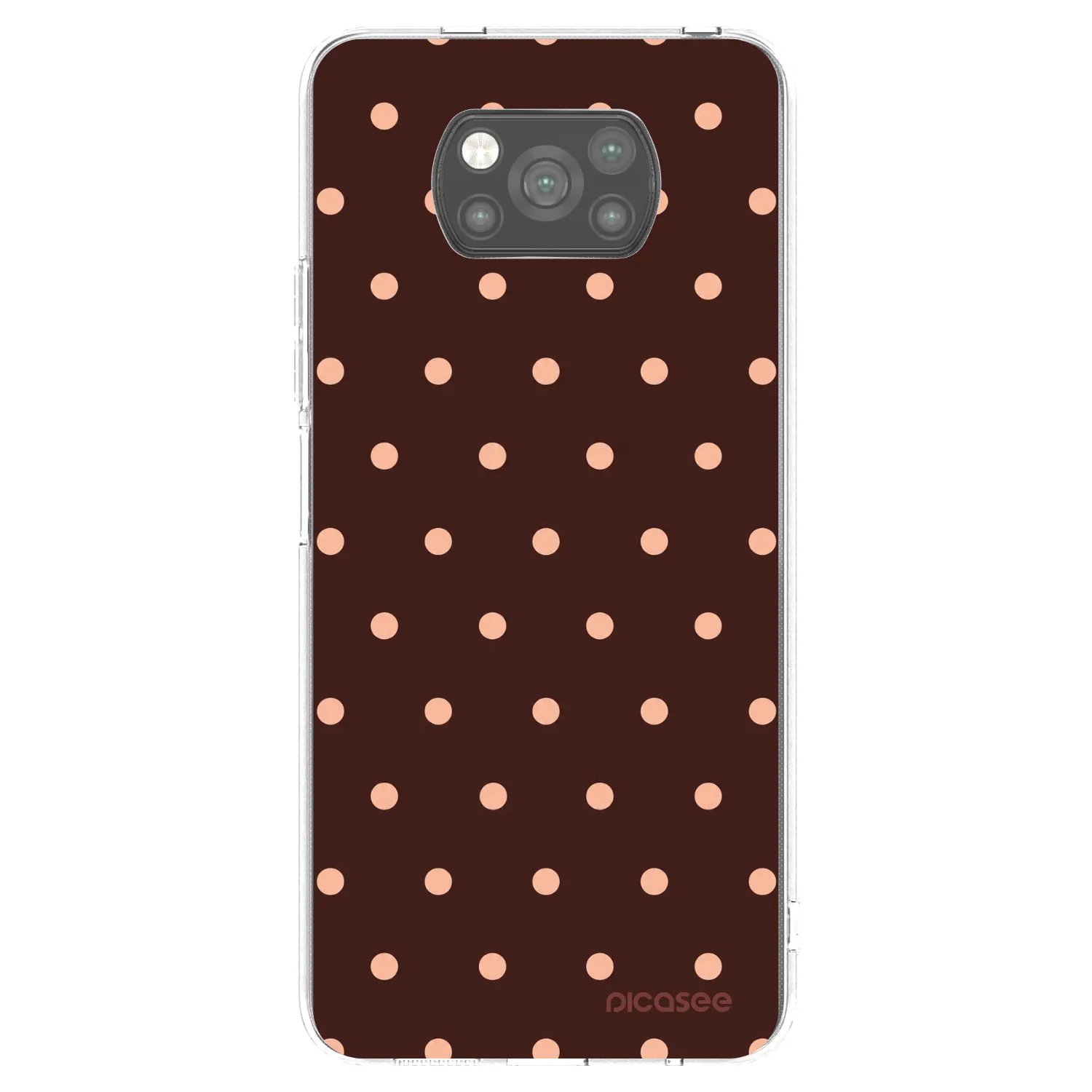 Picasee Μαύρη θήκη σιλικόνης για Xiaomi Poco X3 - Peach Dots & Chocolate