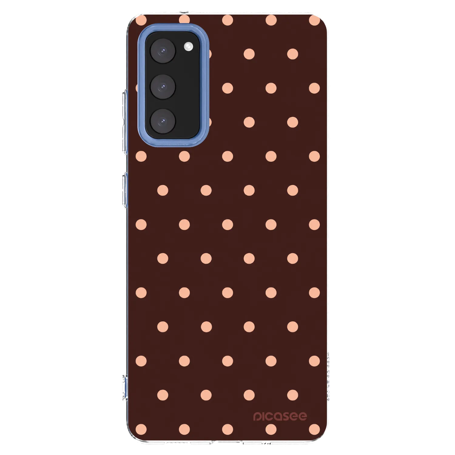 Picasee διαφανής θήκη σιλικόνης Samsung Galaxy S20 FE - Peach Dots & Chocolate