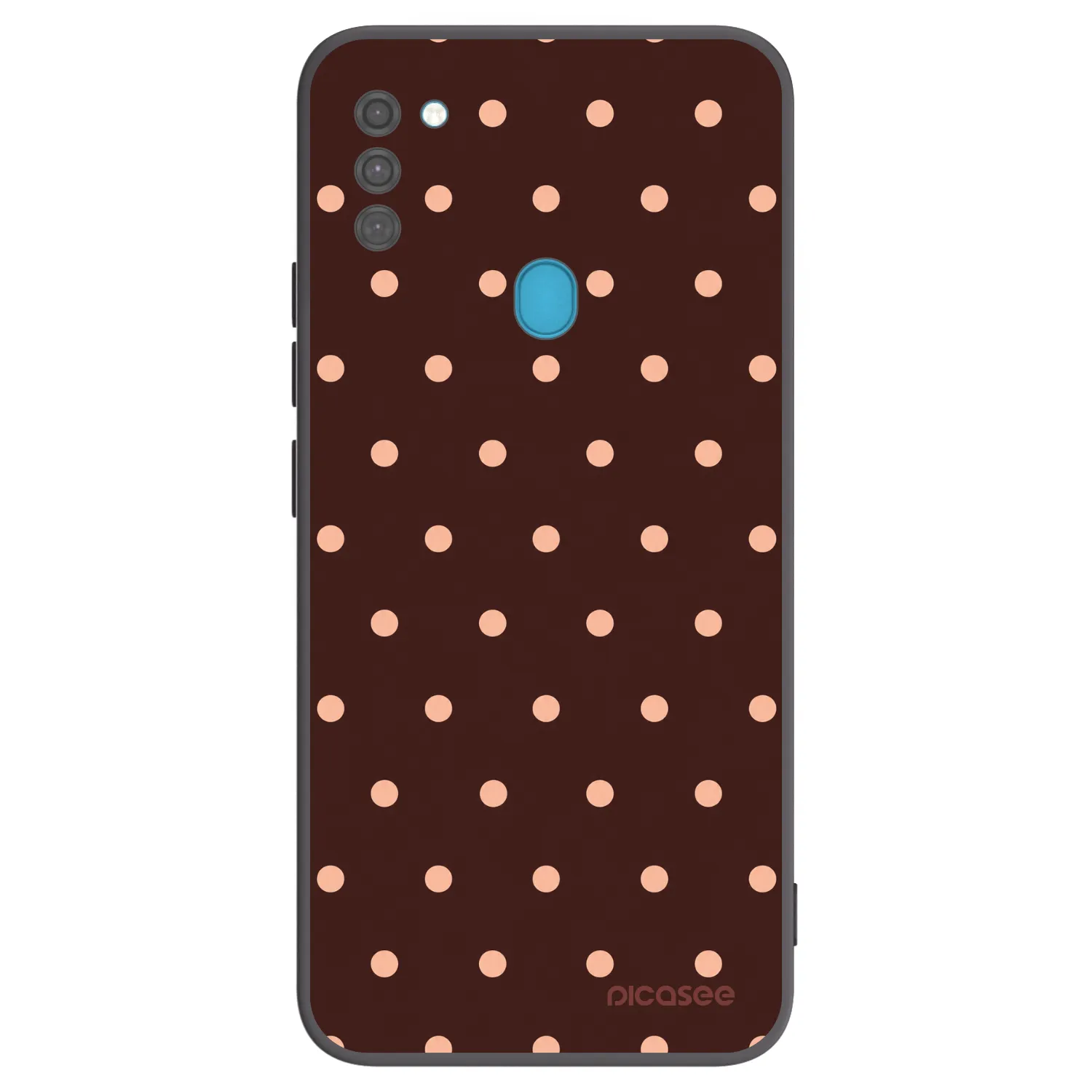 Picasee Μαύρη θήκη σιλικόνης για Samsung Galaxy M11 - Peach Dots & Chocolate