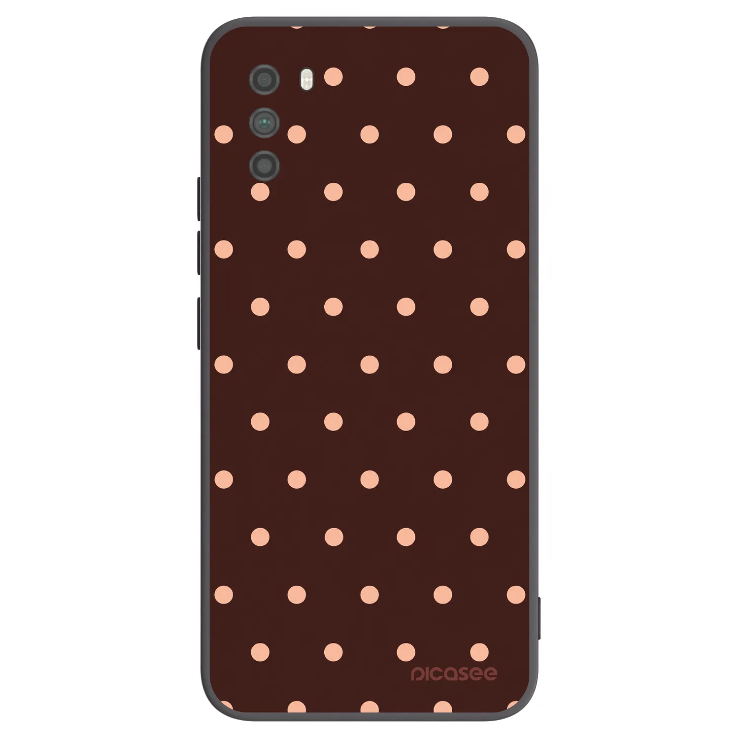 Picasee Μαύρη θήκη σιλικόνης για Xiaomi Poco M3 - Peach Dots & Chocolate