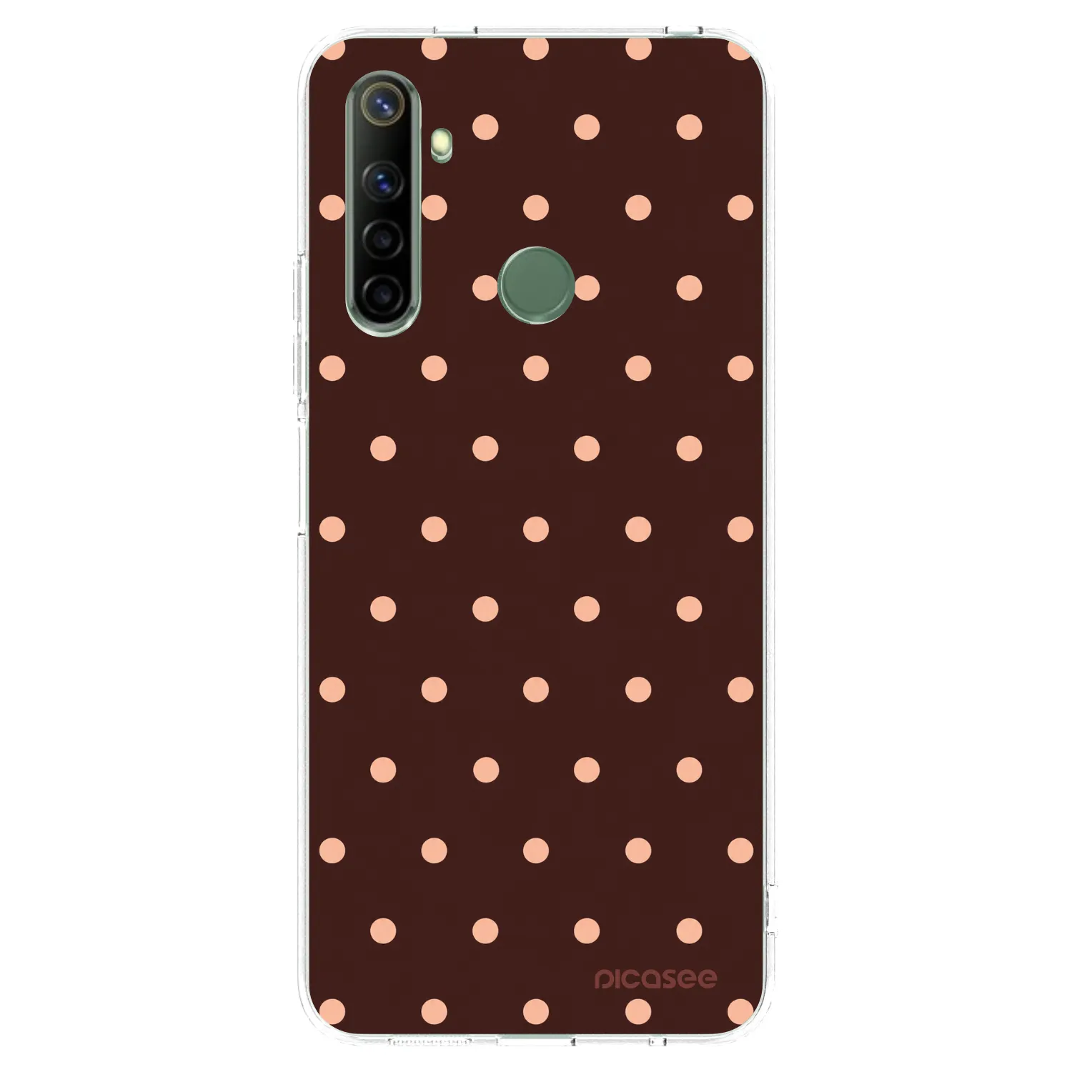 Picasee διαφανής θήκη σιλικόνης Realme 6i - Peach Dots & Chocolate
