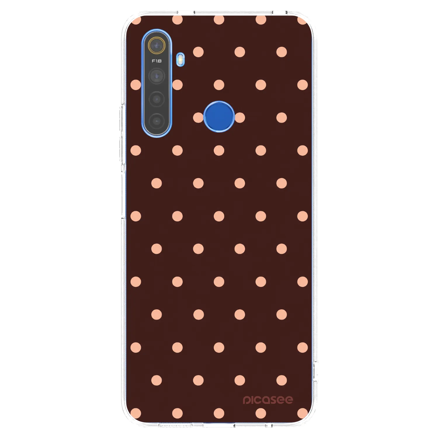 Picasee διαφανής θήκη σιλικόνης Realme 5 - Peach Dots & Chocolate