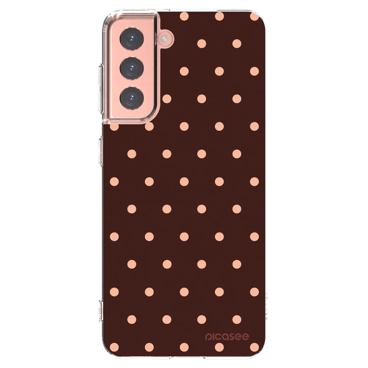 Picasee διαφανής θήκη σιλικόνης Samsung Galaxy S21 5G G991B - Peach Dots & Chocolate