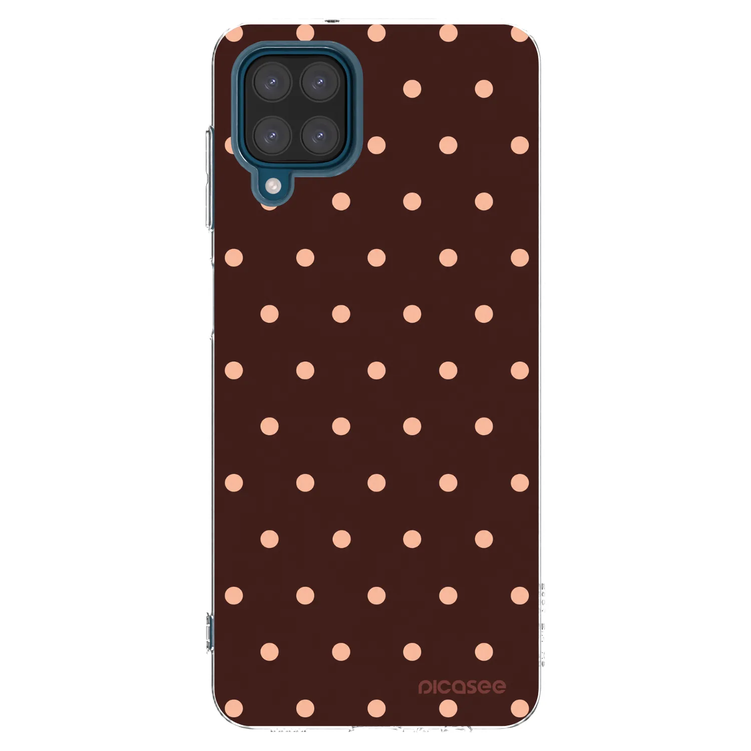 Picasee διαφανής θήκη σιλικόνης Samsung Galaxy A12 A125F - Peach Dots & Chocolate