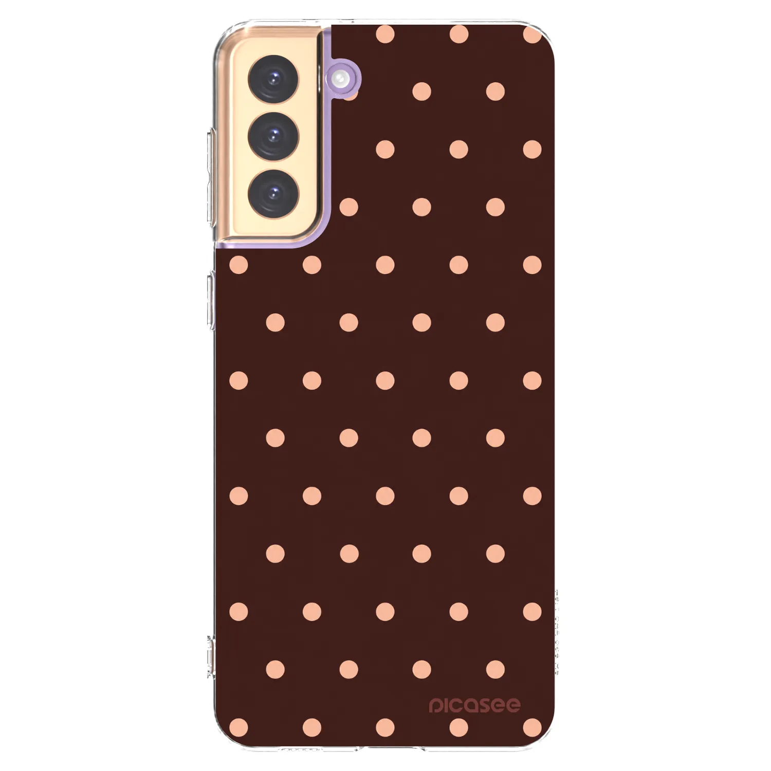 Picasee διαφανής θήκη σιλικόνης Samsung Galaxy S21+ 5G G996F - Peach Dots & Chocolate