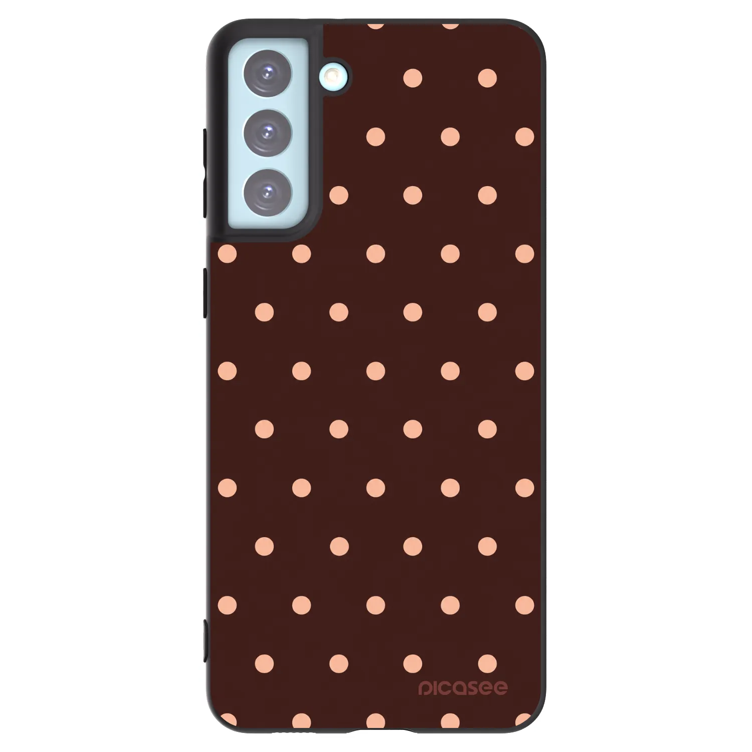 Picasee Μαύρη θήκη σιλικόνης για Samsung Galaxy S21+ 5G G996F - Peach Dots & Chocolate