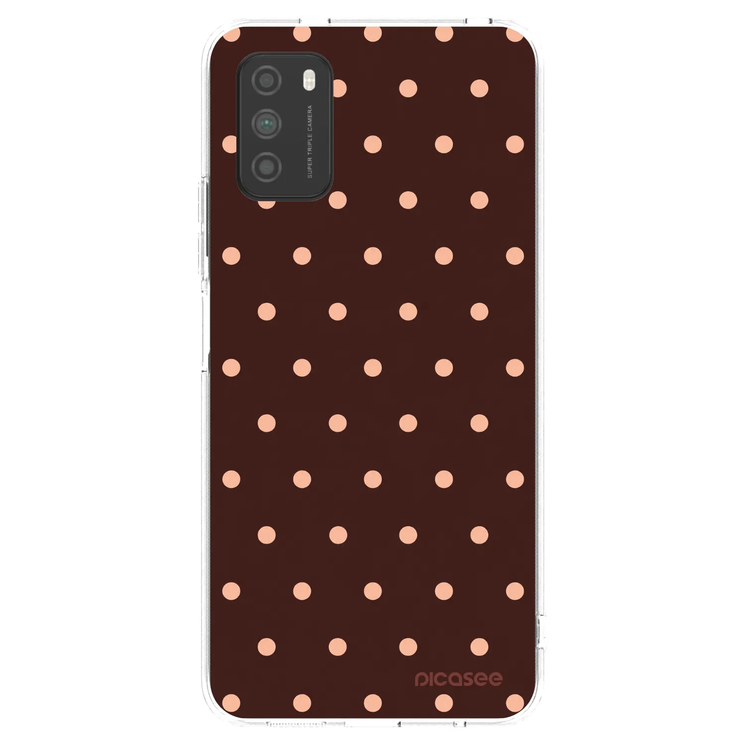 Picasee διαφανής θήκη σιλικόνης Xiaomi Poco M3 - Peach Dots & Chocolate