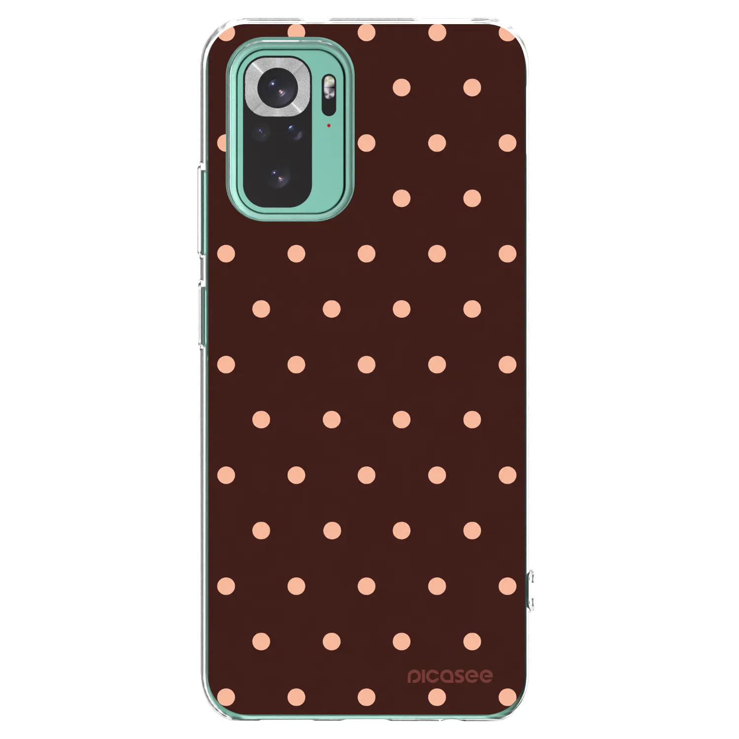 Picasee διαφανής θήκη σιλικόνης Xiaomi Redmi Note 10 Pro - Peach Dots & Chocolate