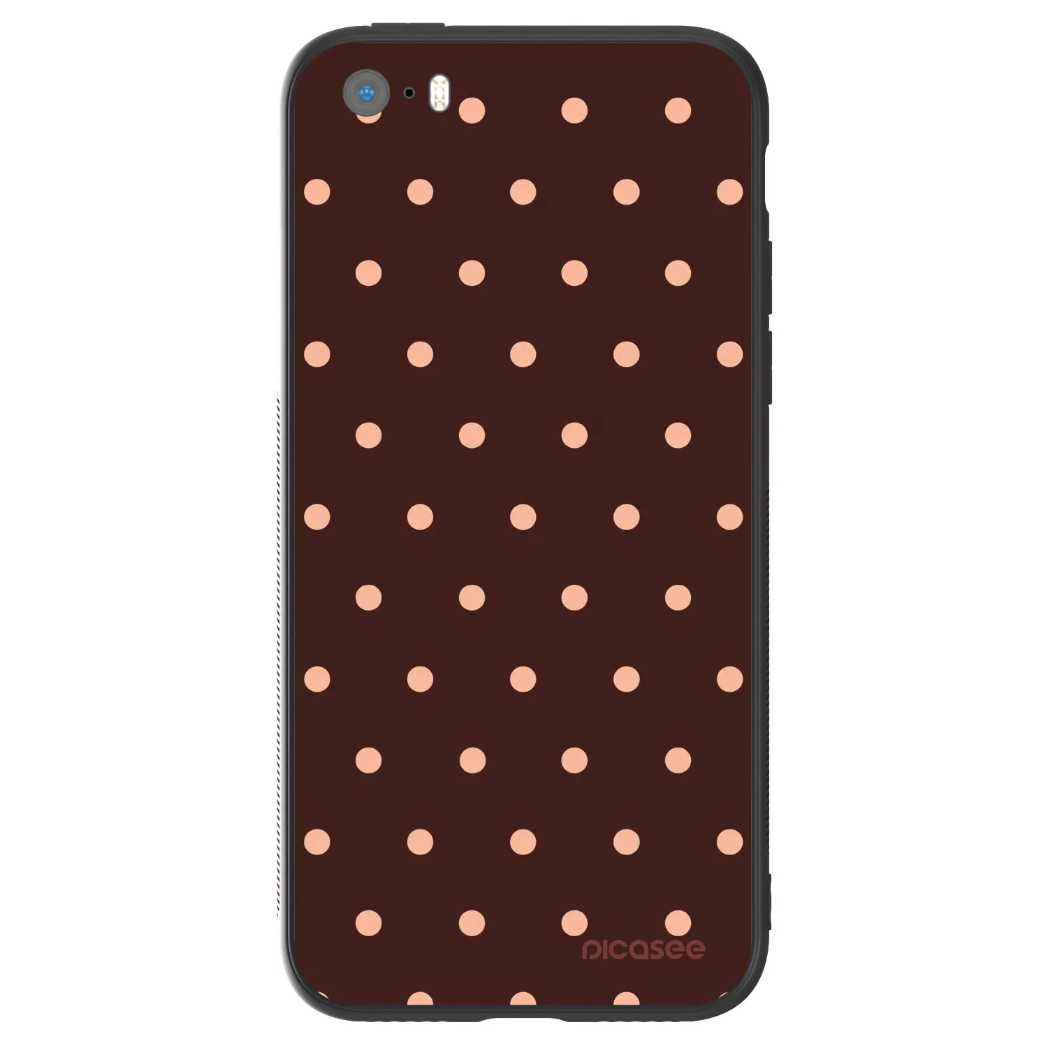 Picasee ULTIMATE CASE για Apple iPhone 5/5S/SE - Peach Dots & Chocolate