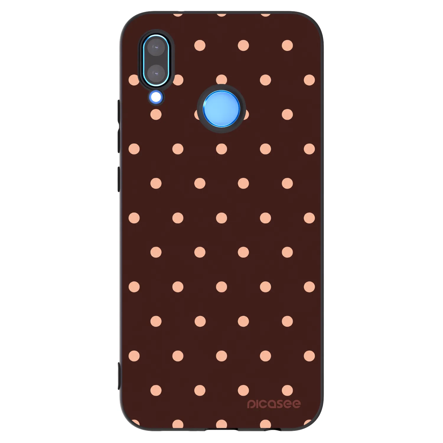 Picasee Μαύρη θήκη σιλικόνης για Huawei P20 Lite - Peach Dots & Chocolate