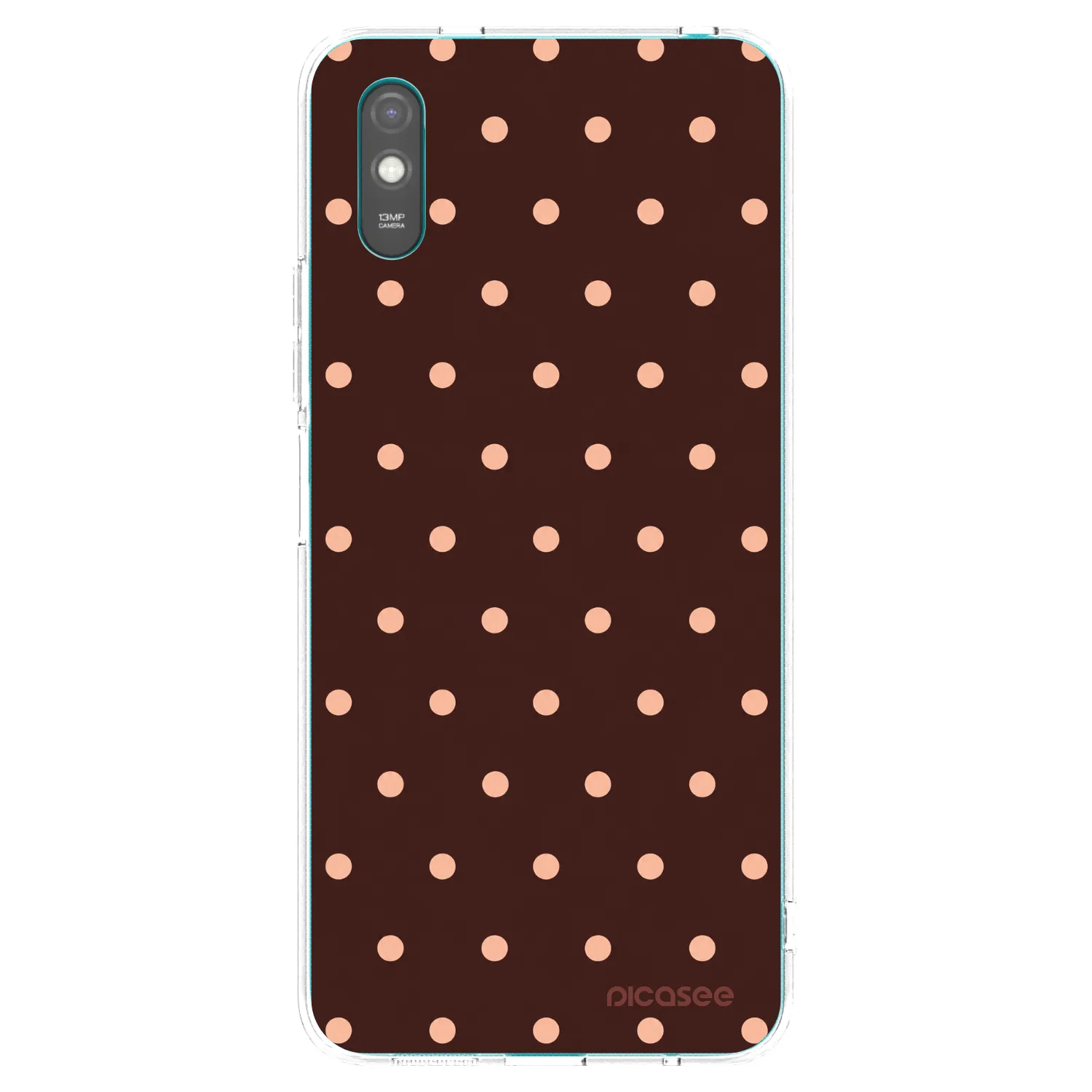 Picasee διαφανής θήκη σιλικόνης Xiaomi Redmi 9AT - Peach Dots & Chocolate