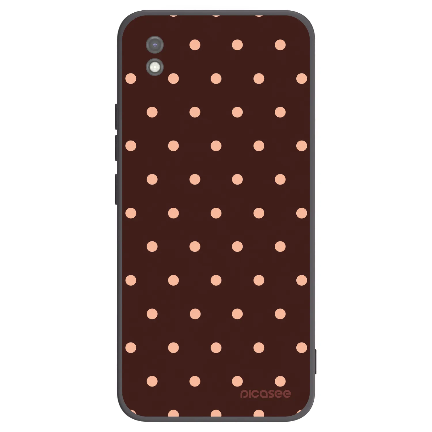 Picasee Μαύρη θήκη σιλικόνης για Xiaomi Redmi 9AT - Peach Dots & Chocolate