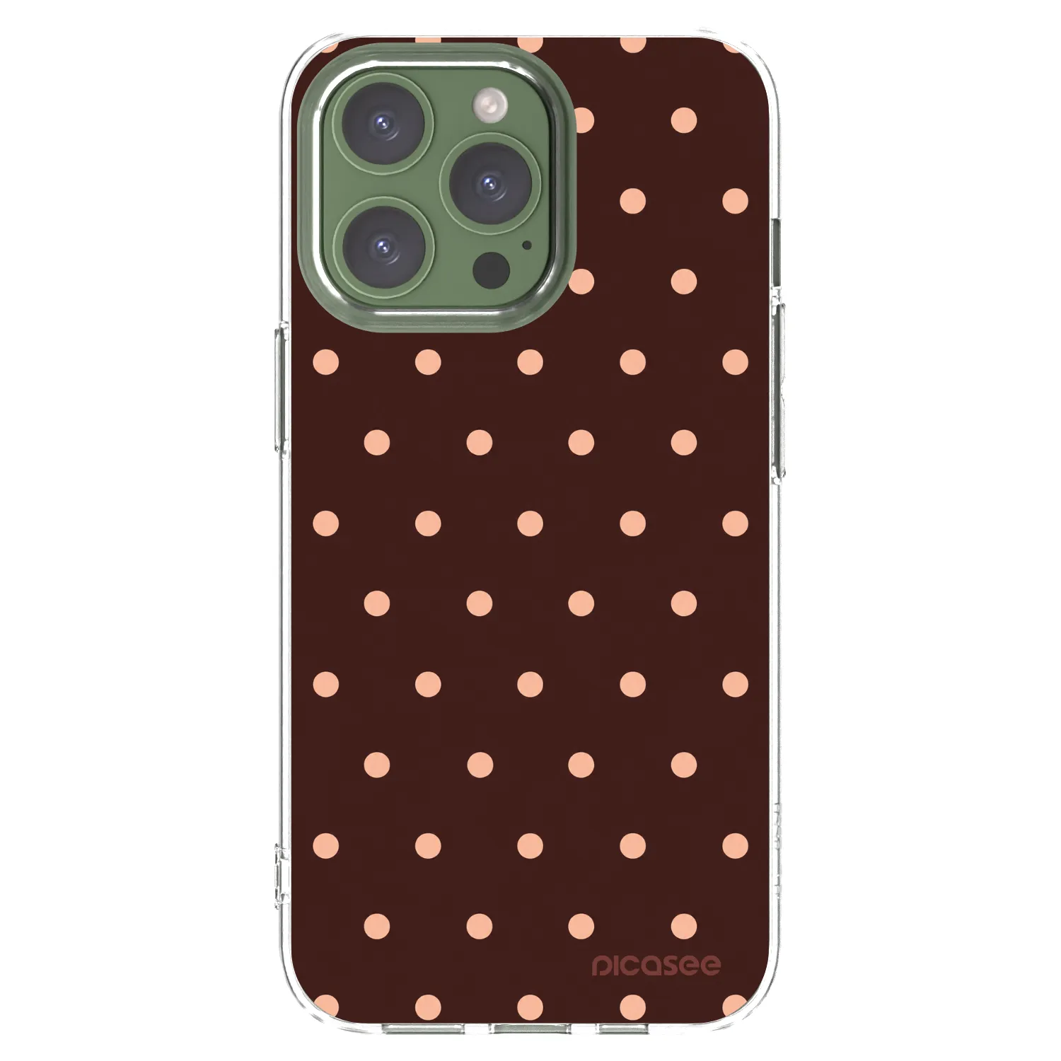 Picasee διαφανής θήκη σιλικόνης Apple iPhone 13 Pro - Peach Dots & Chocolate