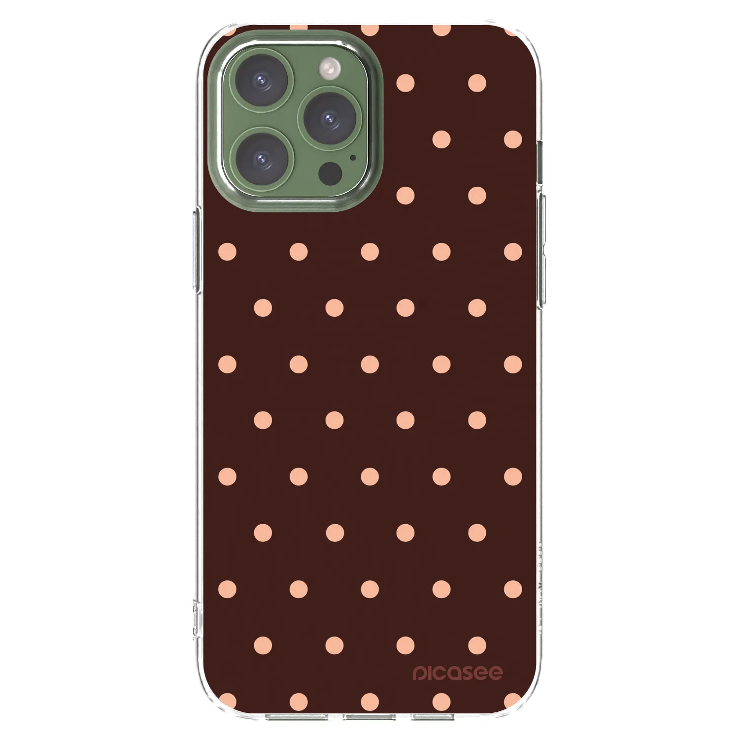 Picasee διαφανής θήκη σιλικόνης Apple iPhone 13 Pro Max - Peach Dots & Chocolate