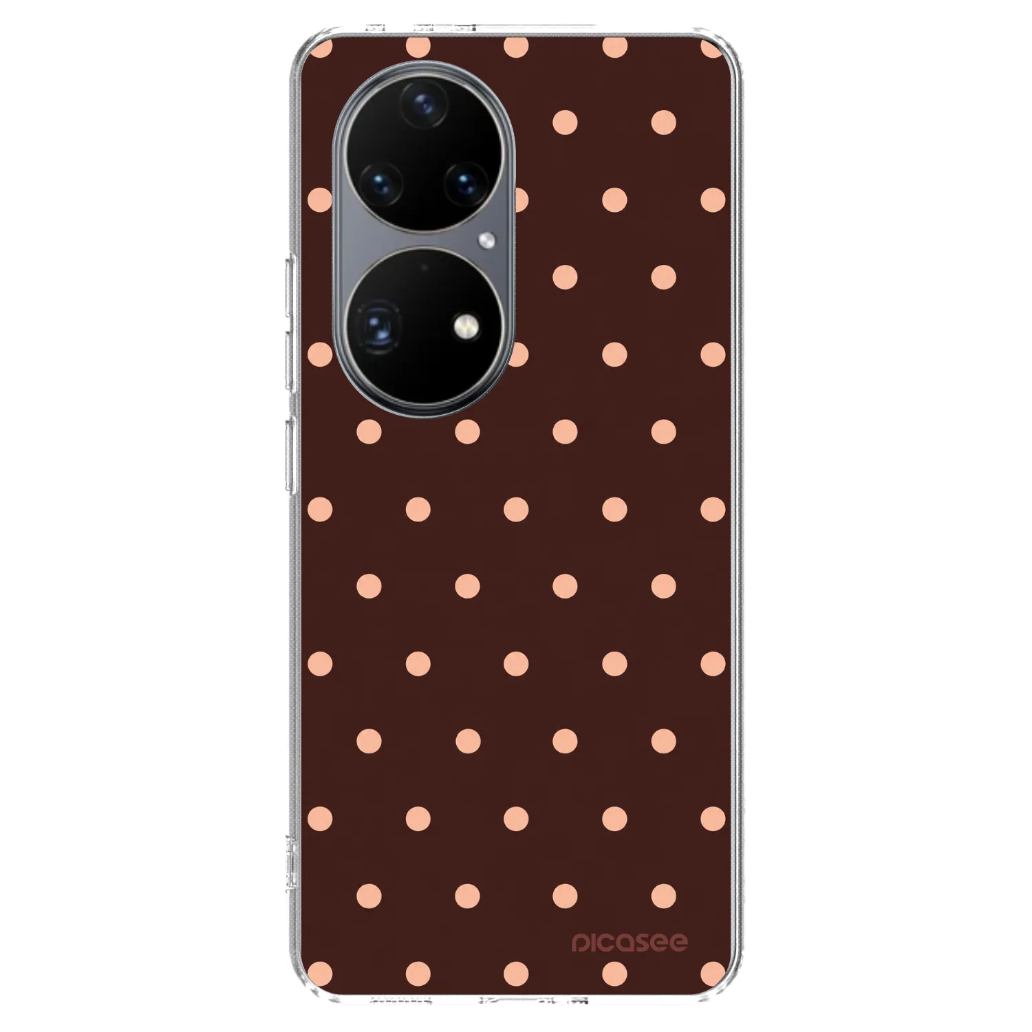 Picasee διαφανής θήκη σιλικόνης Huawei P50 - Peach Dots & Chocolate