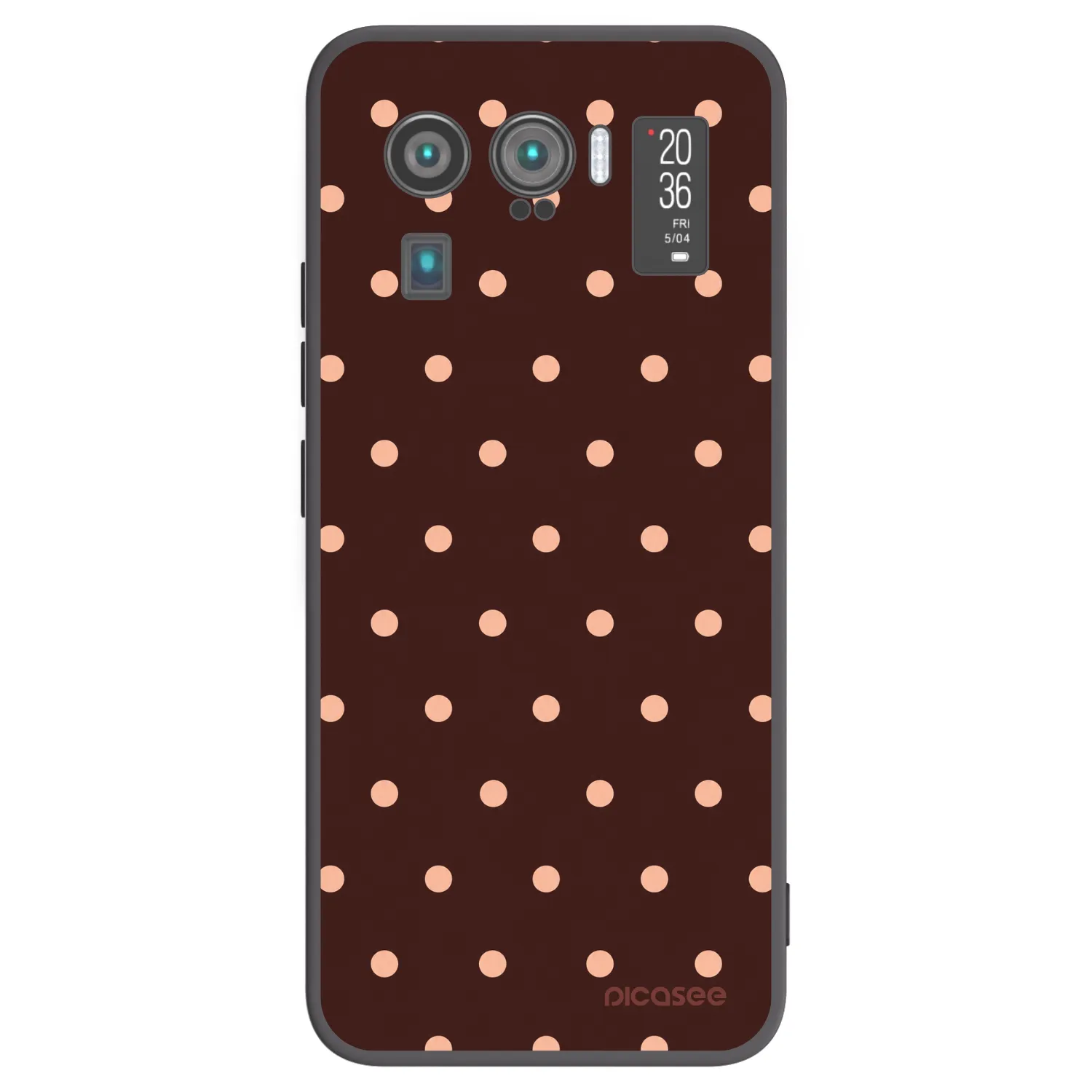 Picasee Μαύρη θήκη σιλικόνης για Xiaomi Mi 11 Ultra - Peach Dots & Chocolate